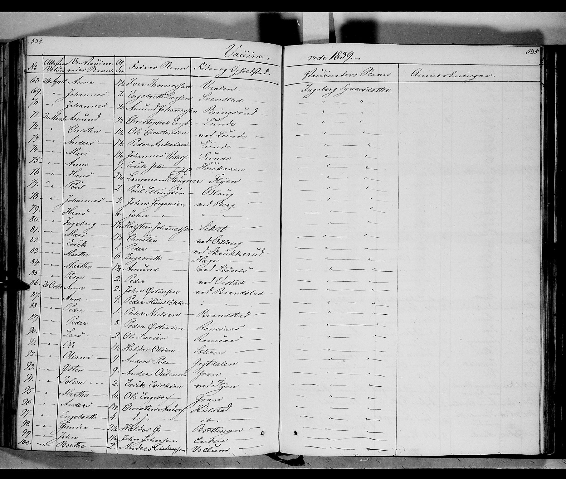 Ringebu prestekontor, AV/SAH-PREST-082/H/Ha/Haa/L0005: Parish register (official) no. 5, 1839-1848, p. 534-535