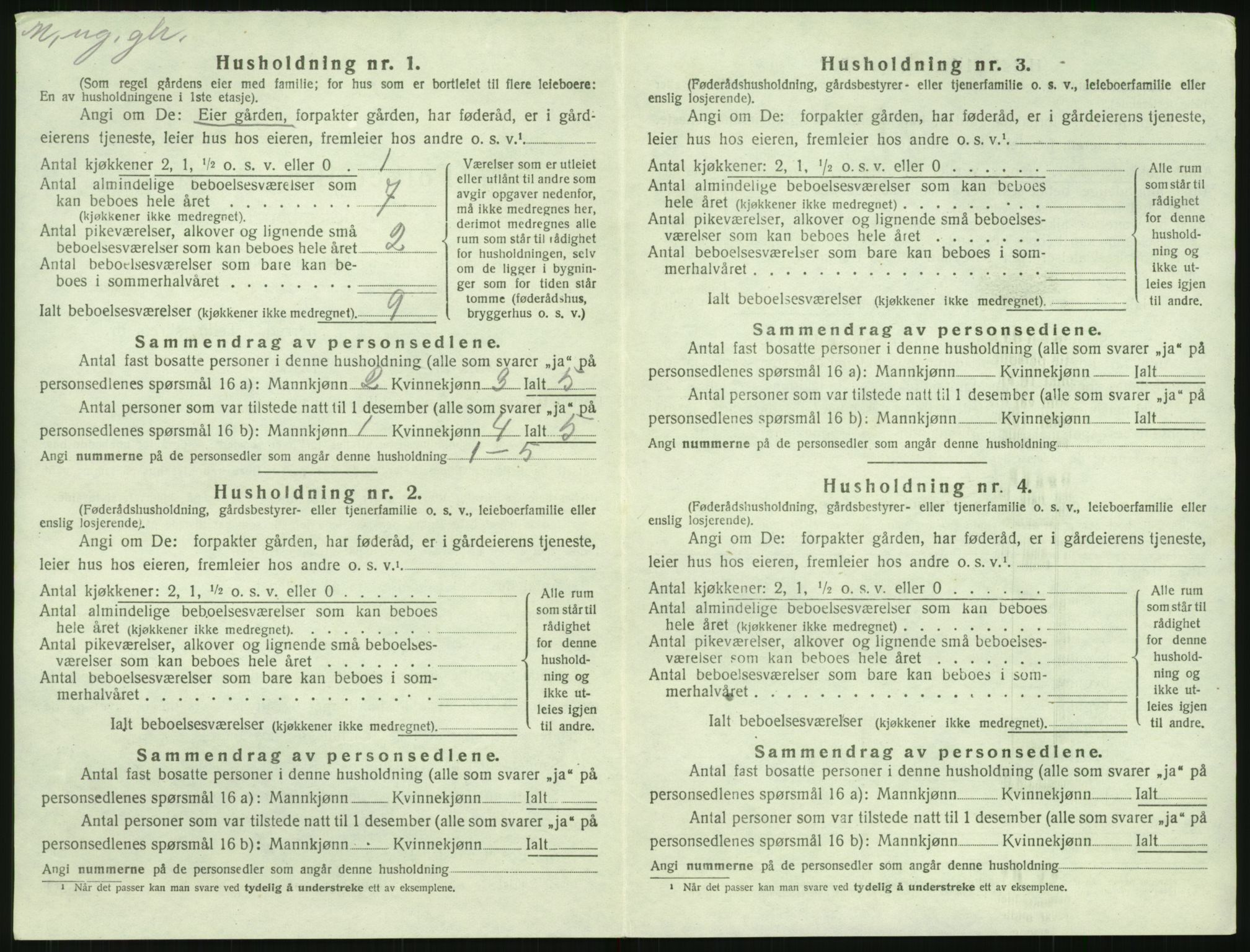 SAK, 1920 census for Øyestad, 1920, p. 199