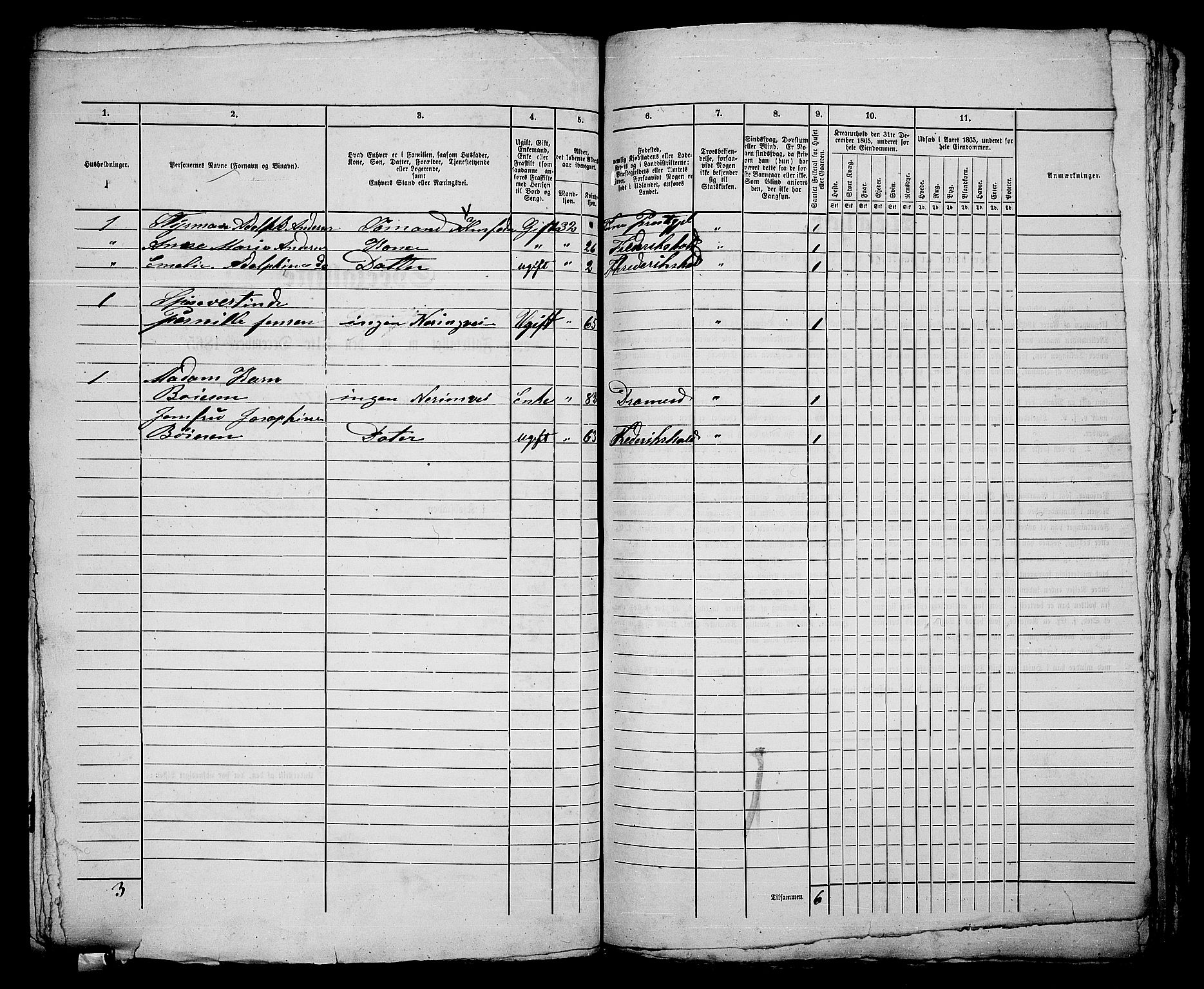 RA, 1865 census for Fredrikshald, 1865, p. 679
