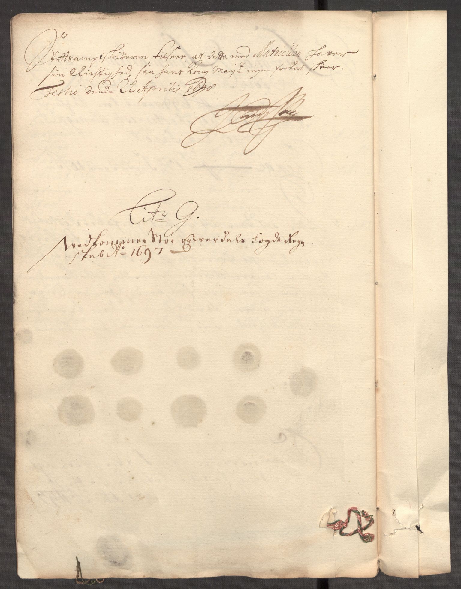 Rentekammeret inntil 1814, Reviderte regnskaper, Fogderegnskap, AV/RA-EA-4092/R62/L4189: Fogderegnskap Stjørdal og Verdal, 1697, p. 117