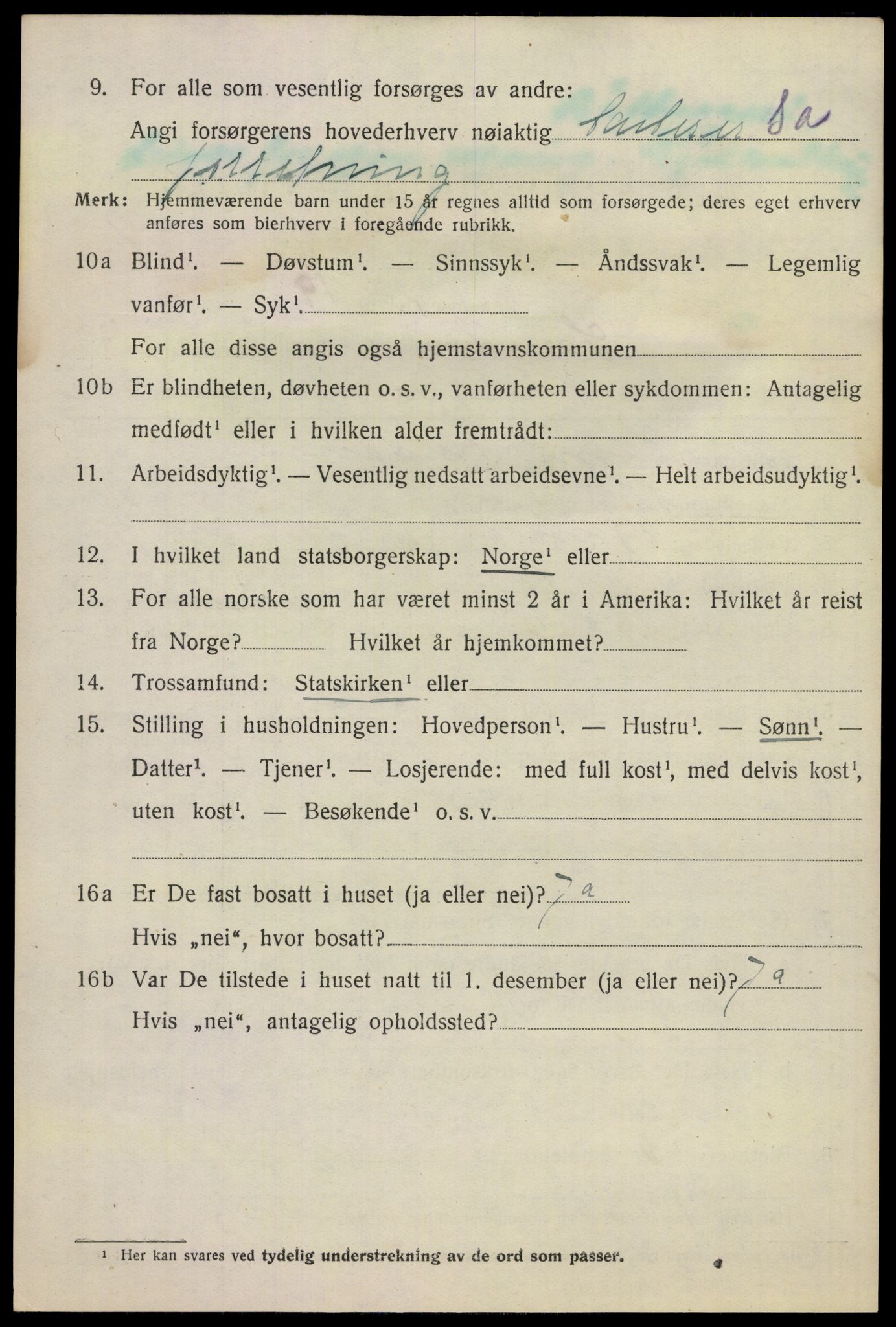 SAKO, 1920 census for Sandeherred, 1920, p. 19661