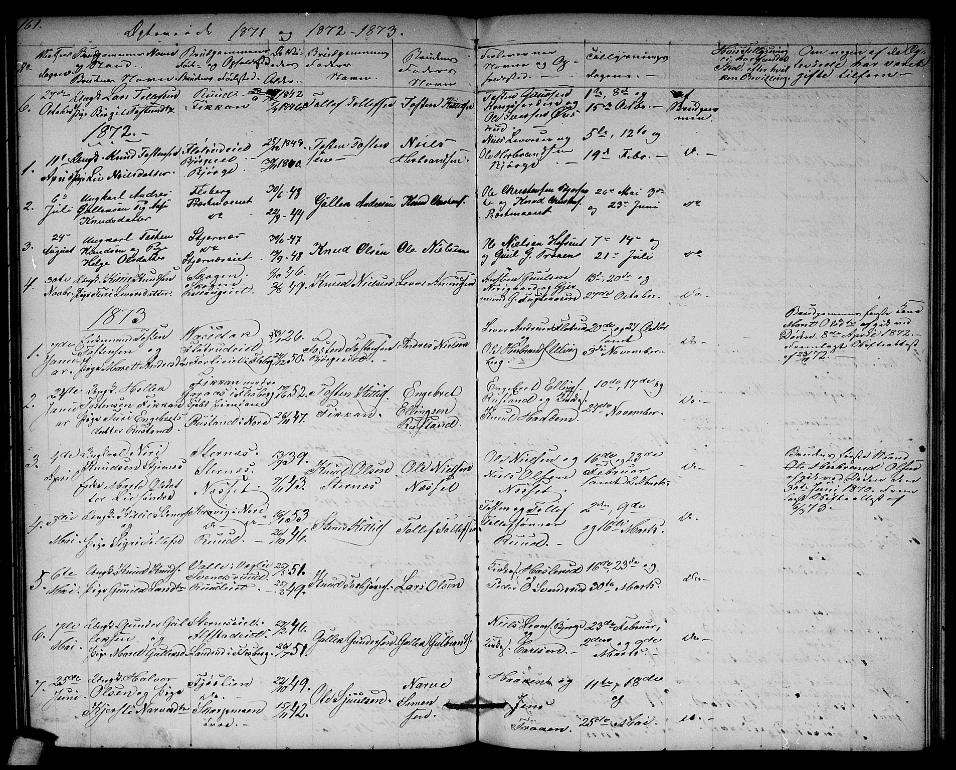 Rollag kirkebøker, AV/SAKO-A-240/G/Ga/L0003: Parish register (copy) no. I 3, 1856-1887, p. 161