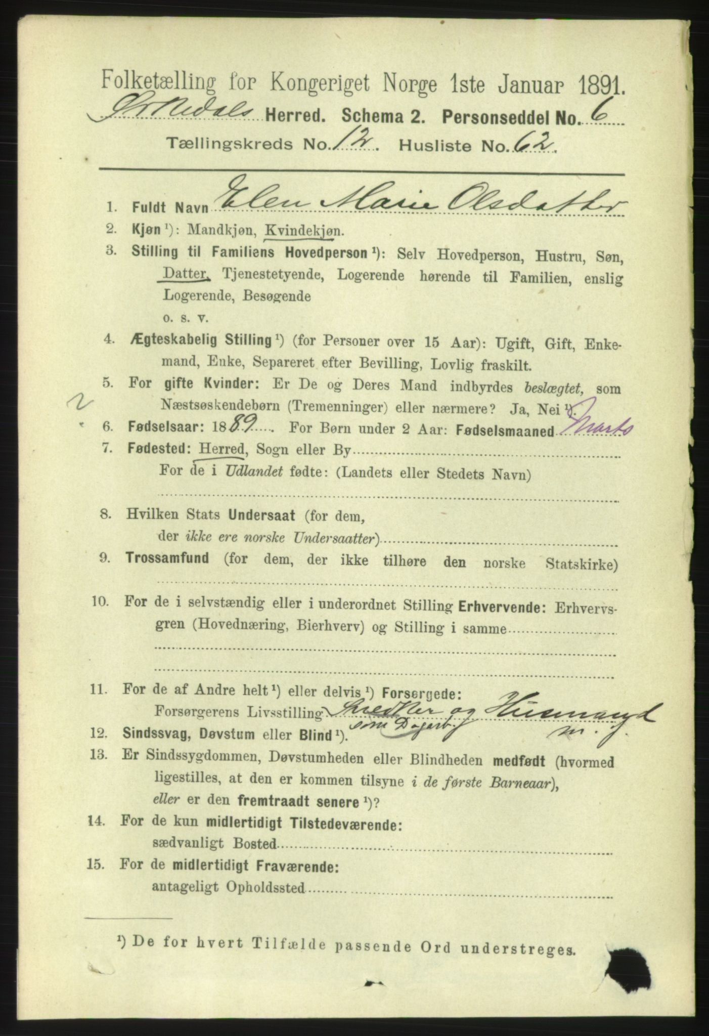 RA, 1891 census for 1638 Orkdal, 1891, p. 5930