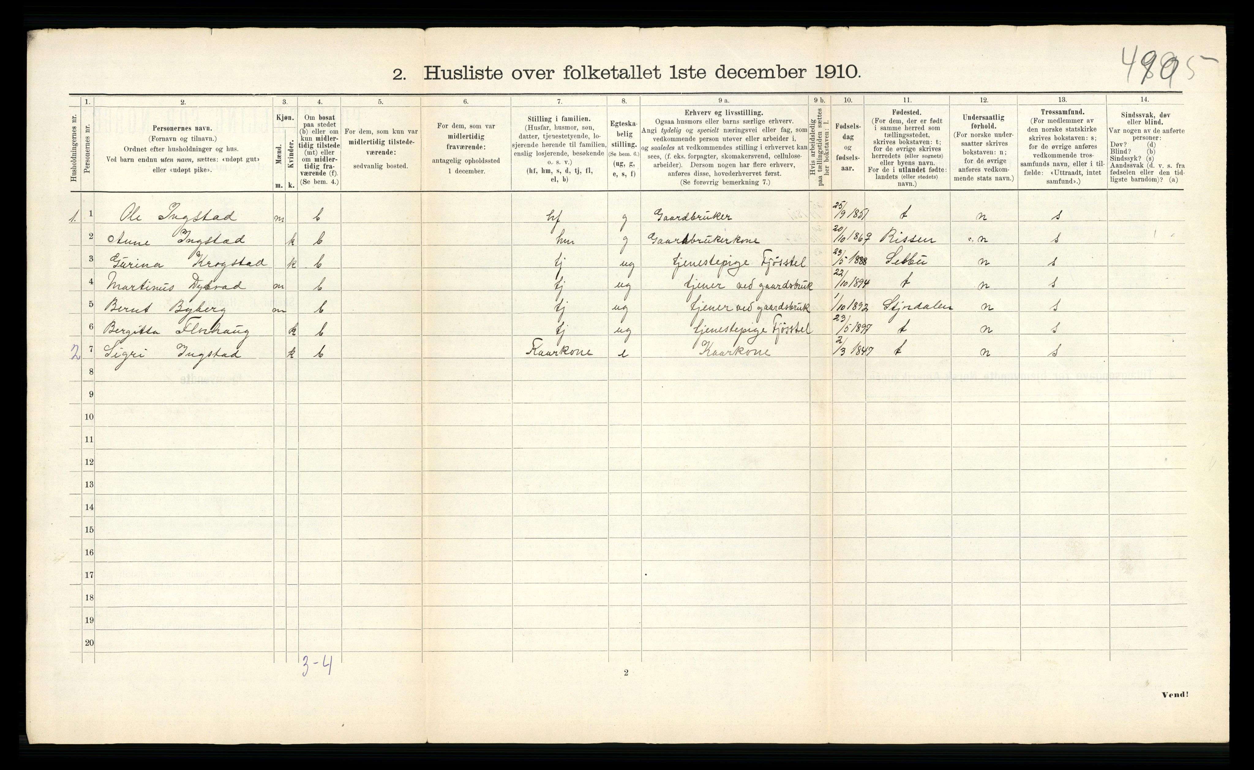 RA, 1910 census for Hegra, 1910, p. 37