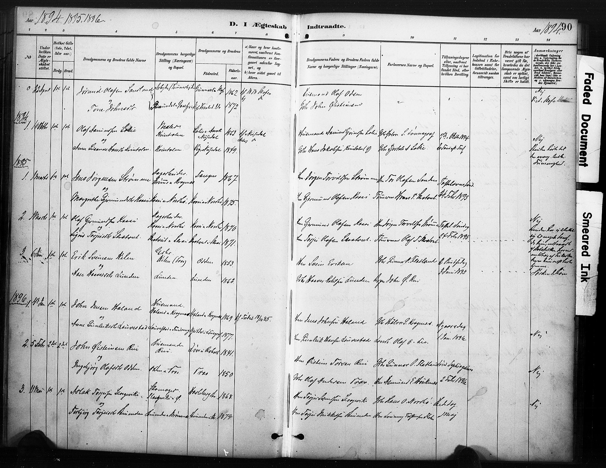 Kviteseid kirkebøker, SAKO/A-276/F/Fc/L0002: Parish register (official) no. III 2, 1882-1908, p. 90