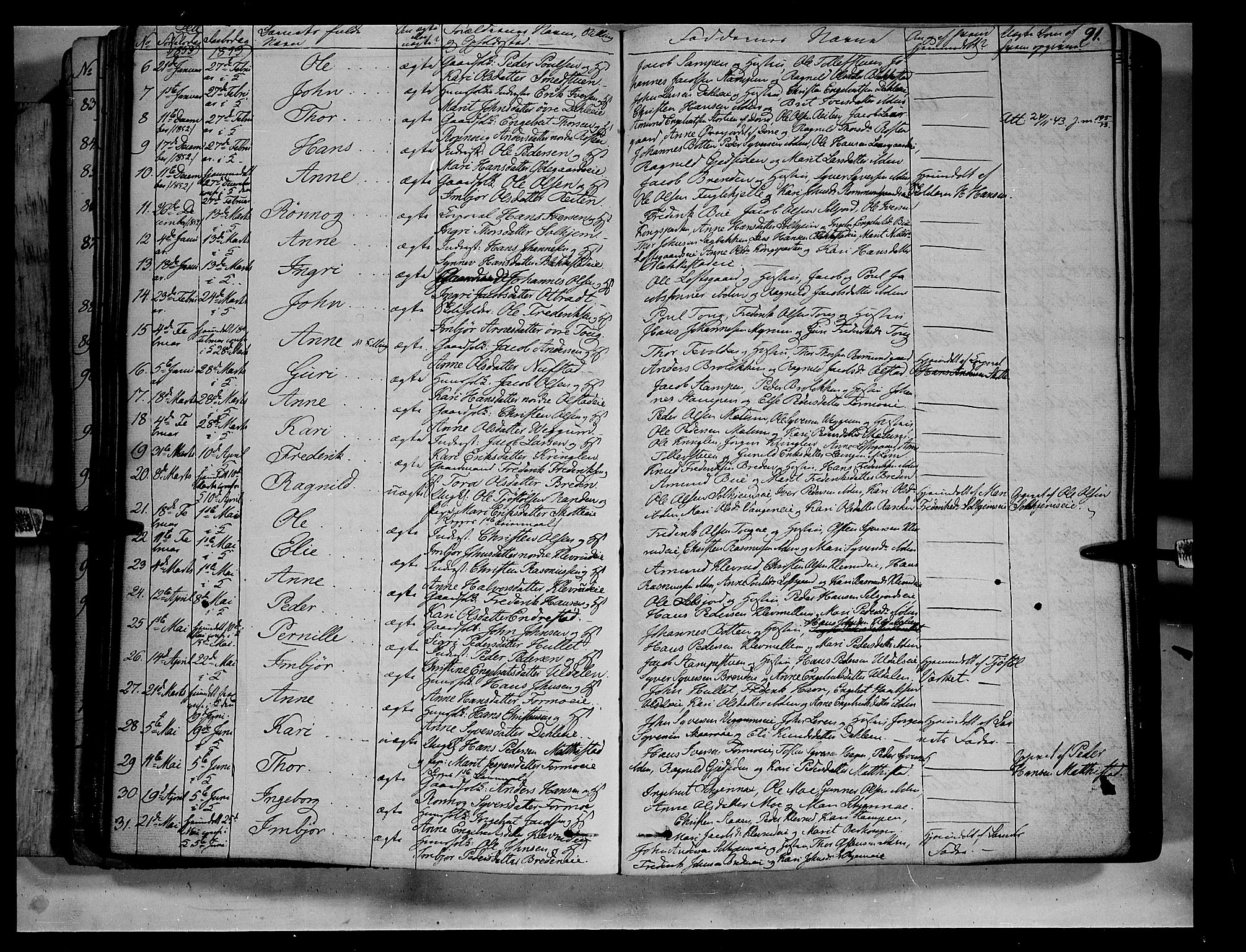 Vågå prestekontor, SAH/PREST-076/H/Ha/Haa/L0005: Parish register (official) no. 5 /3, 1842-1856, p. 91