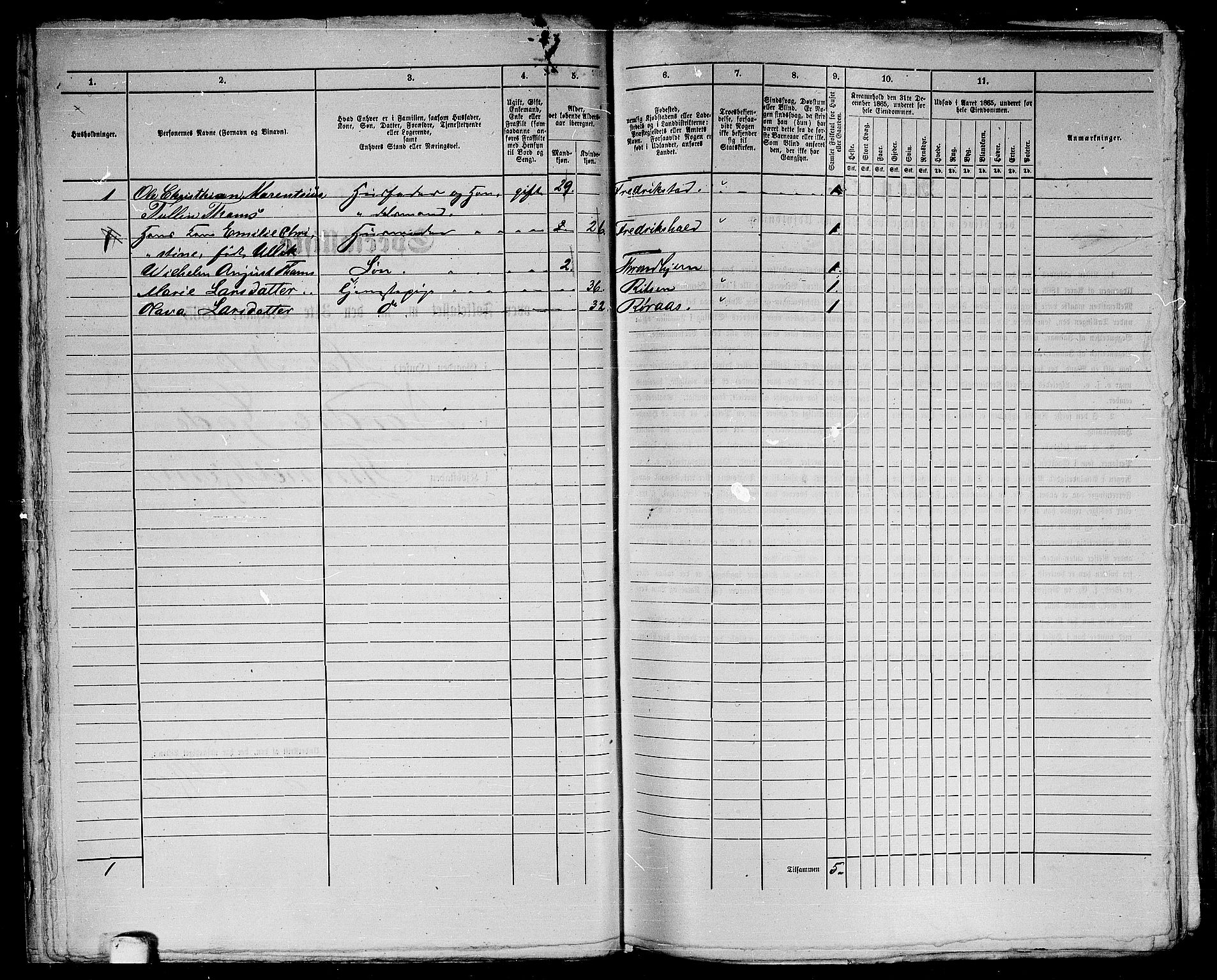 RA, 1865 census for Trondheim, 1865, p. 65