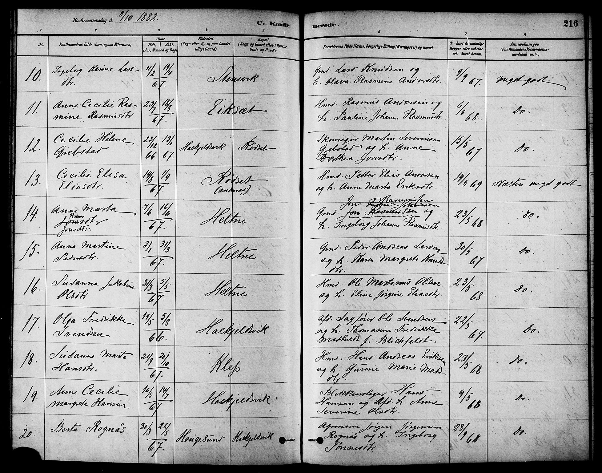 Ministerialprotokoller, klokkerbøker og fødselsregistre - Møre og Romsdal, AV/SAT-A-1454/511/L0141: Parish register (official) no. 511A08, 1878-1890, p. 216