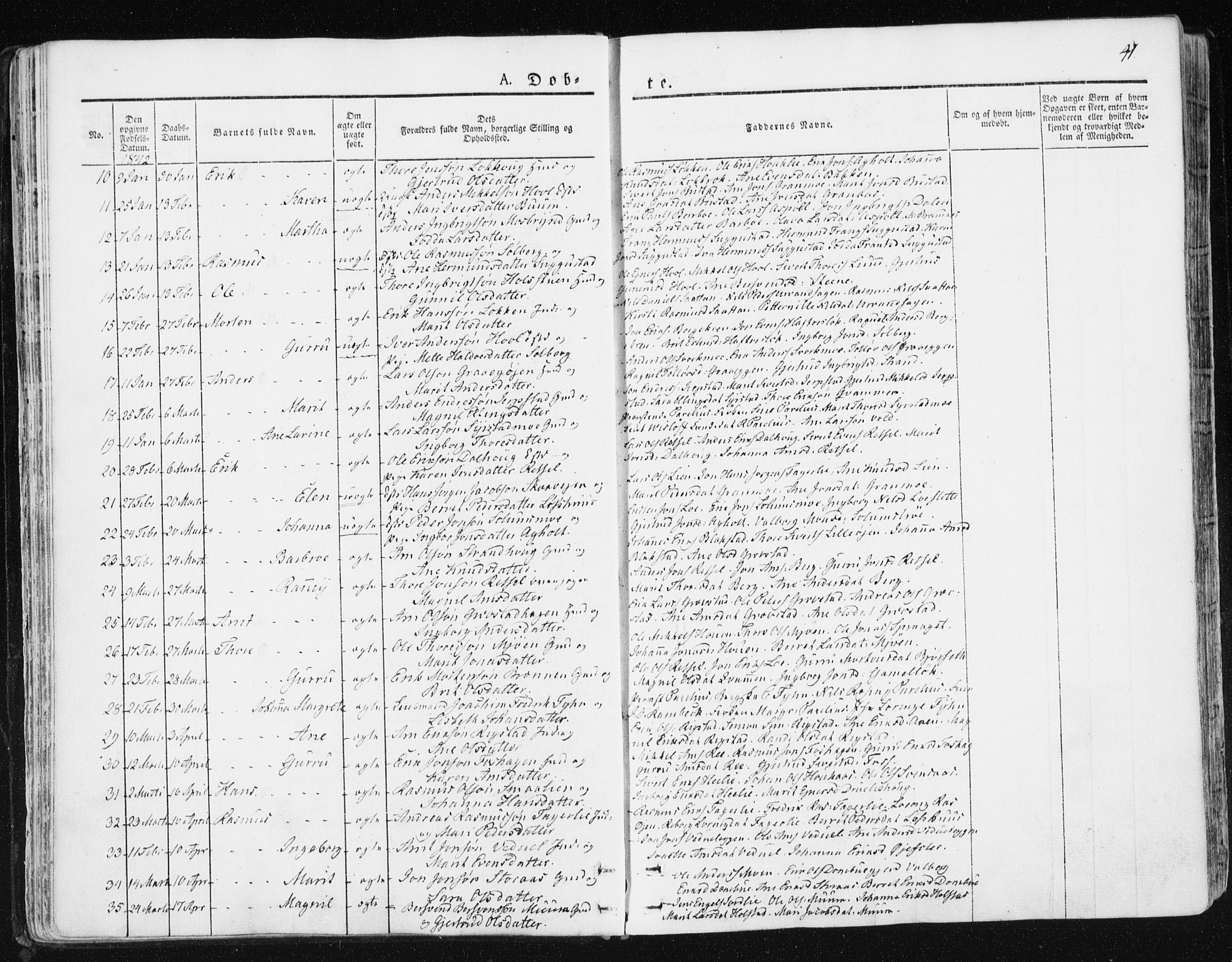 Ministerialprotokoller, klokkerbøker og fødselsregistre - Sør-Trøndelag, SAT/A-1456/672/L0855: Parish register (official) no. 672A07, 1829-1860, p. 41