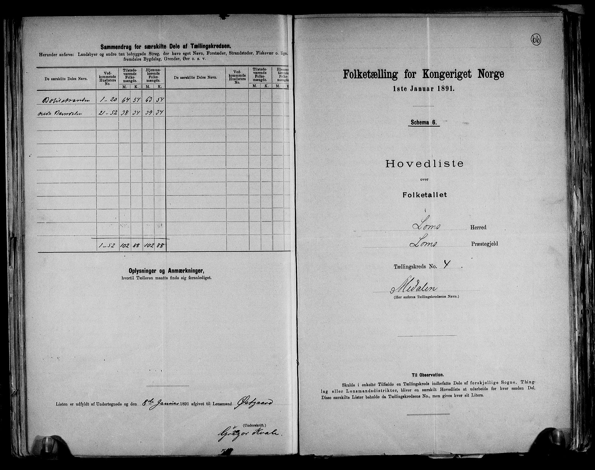 RA, 1891 census for 0514 Lom, 1891, p. 10