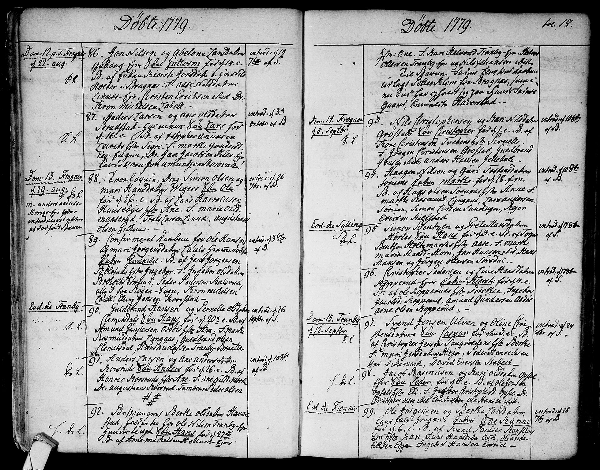 Lier kirkebøker, SAKO/A-230/F/Fa/L0006: Parish register (official) no. I 6, 1777-1794, p. 18