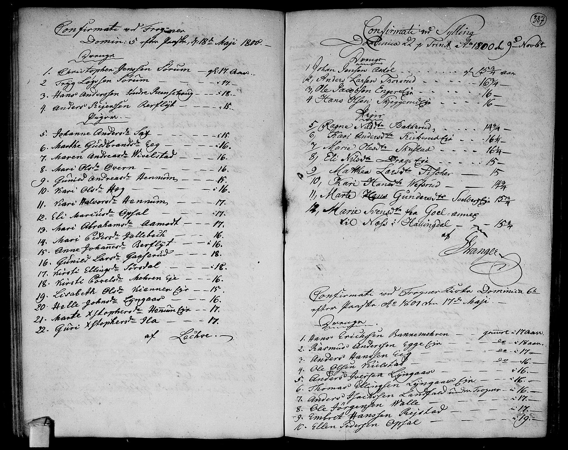Lier kirkebøker, SAKO/A-230/F/Fa/L0007: Parish register (official) no. I 7, 1794-1813, p. 387