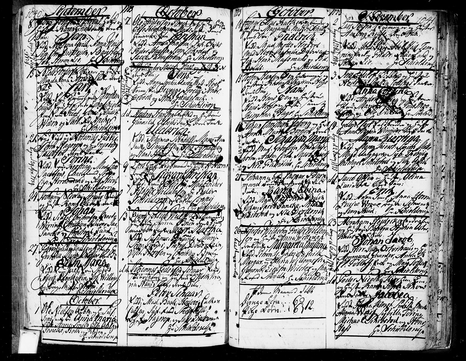 Oslo domkirke Kirkebøker, SAO/A-10752/F/Fa/L0004: Parish register (official) no. 4, 1743-1786, p. 1040-1041
