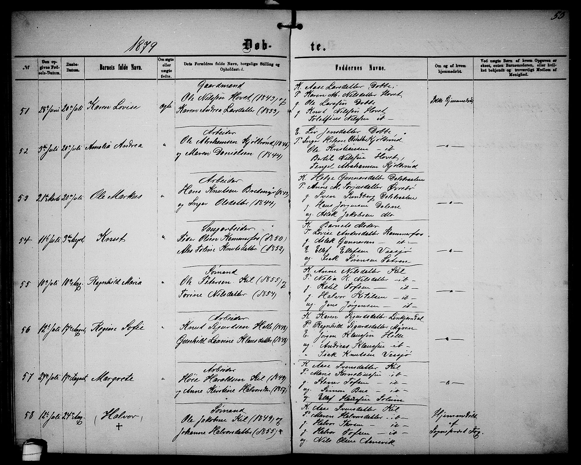 Sannidal kirkebøker, AV/SAKO-A-296/G/Ga/L0002: Parish register (copy) no. 2, 1875-1886, p. 53