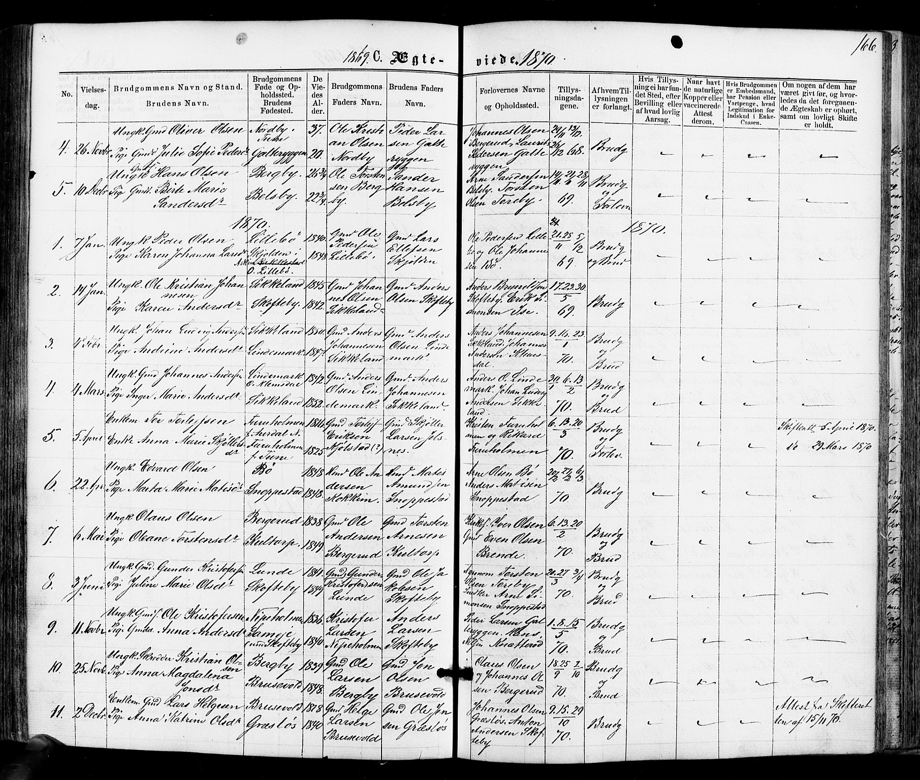 Varteig prestekontor Kirkebøker, SAO/A-10447a/F/Fa/L0001: Parish register (official) no. 1, 1861-1877, p. 166