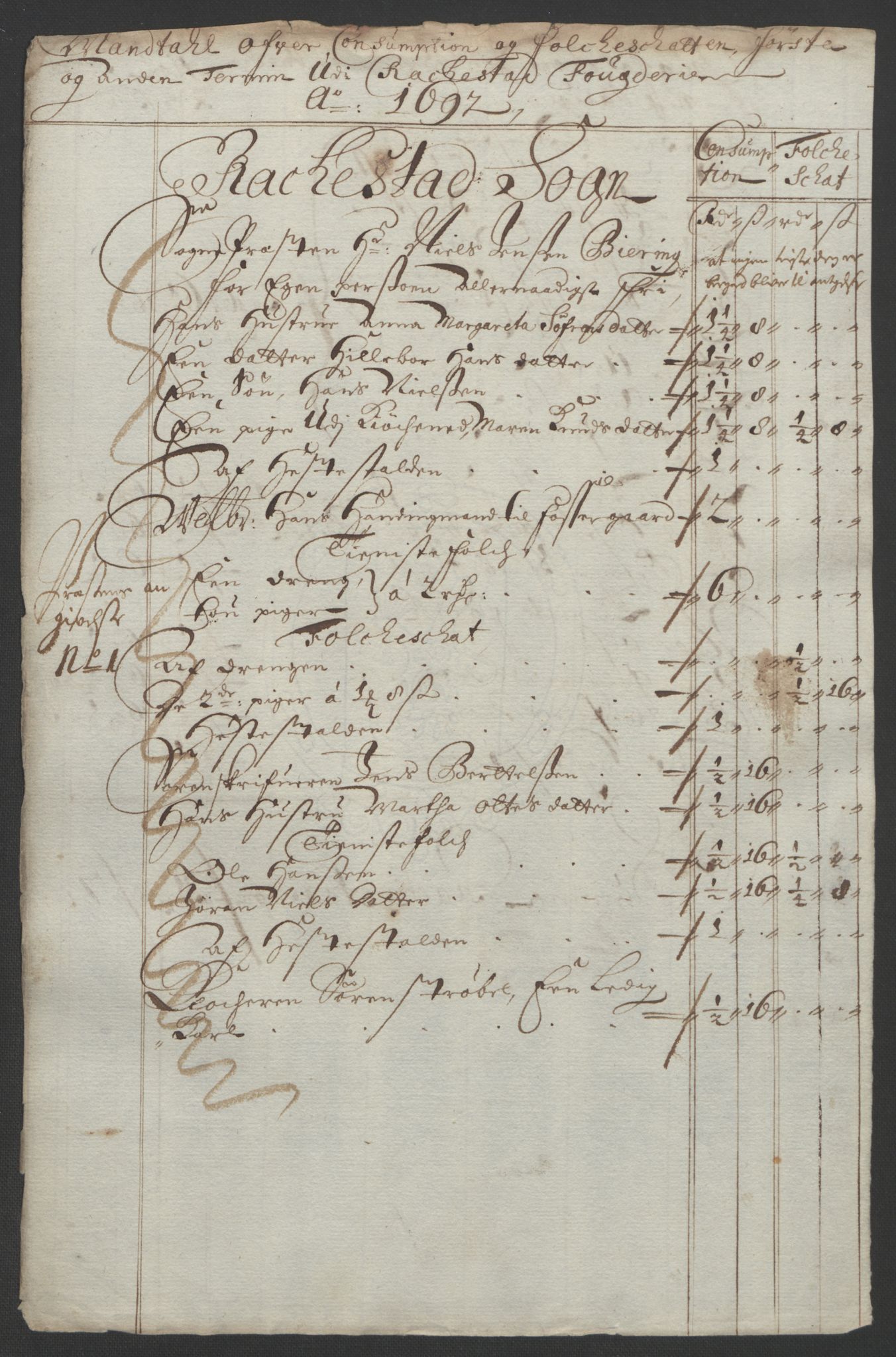 Rentekammeret inntil 1814, Reviderte regnskaper, Fogderegnskap, RA/EA-4092/R05/L0278: Fogderegnskap Rakkestad, 1691-1693, p. 299