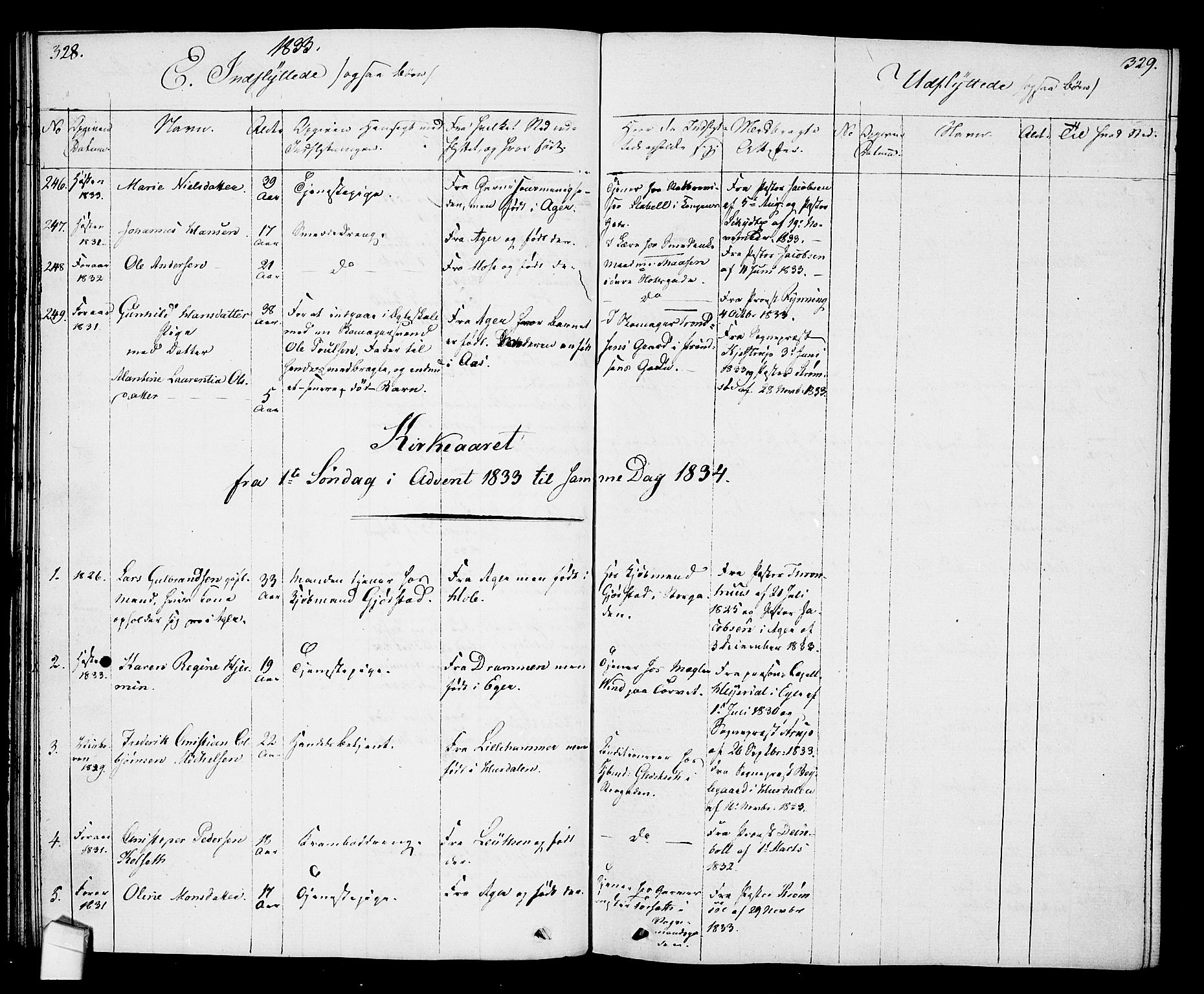 Oslo domkirke Kirkebøker, SAO/A-10752/F/Fa/L0027: Parish register (official) no. 27, 1828-1840, p. 328-329