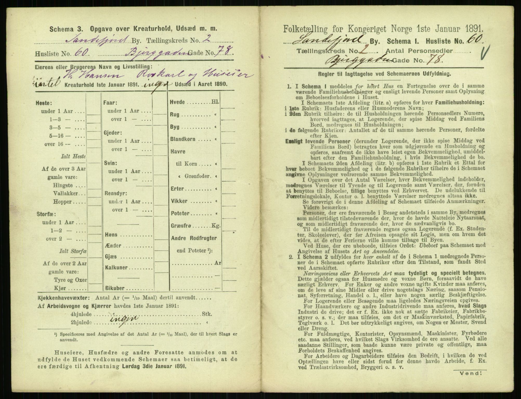 RA, 1891 census for 0706 Sandefjord, 1891, p. 247