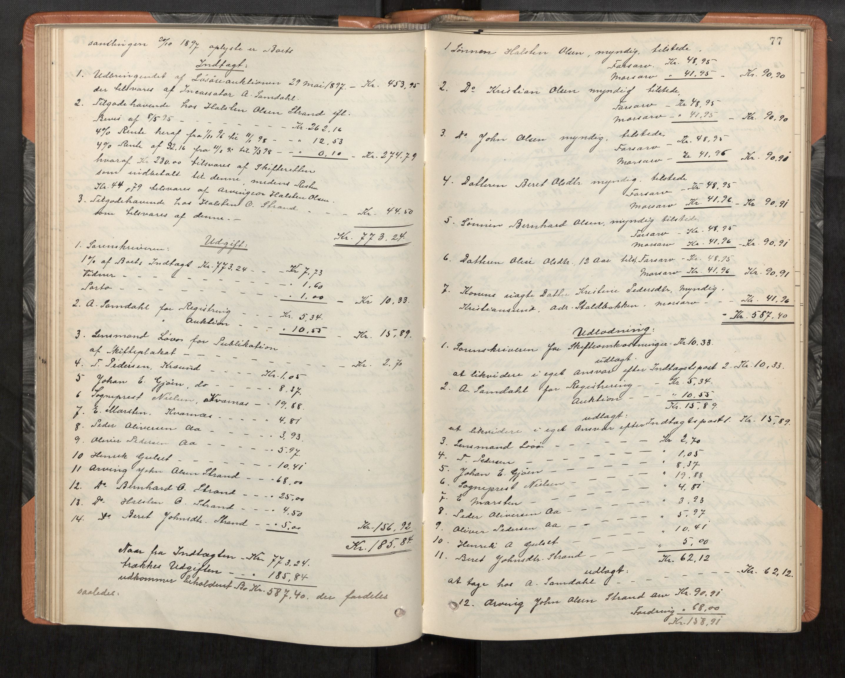 Nordmøre sorenskriveri, AV/SAT-A-4132/1/3/3A/L0042: Utlodningsprotokoll nr. 11, 1897-1901, p. 77