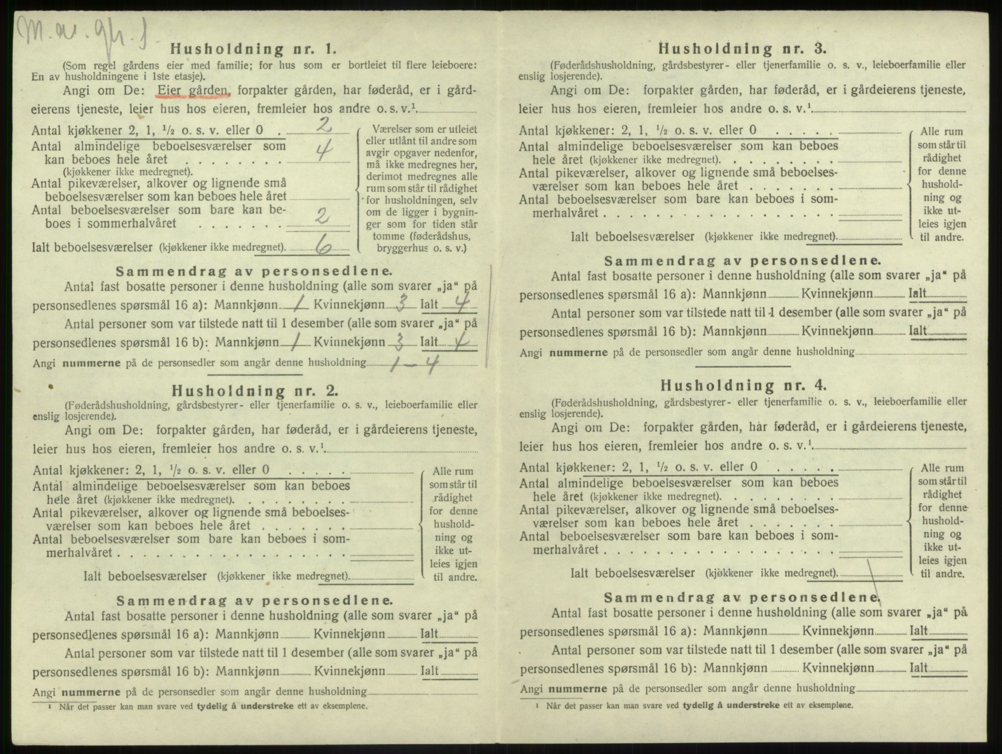 SAB, 1920 census for Gaular, 1920, p. 949