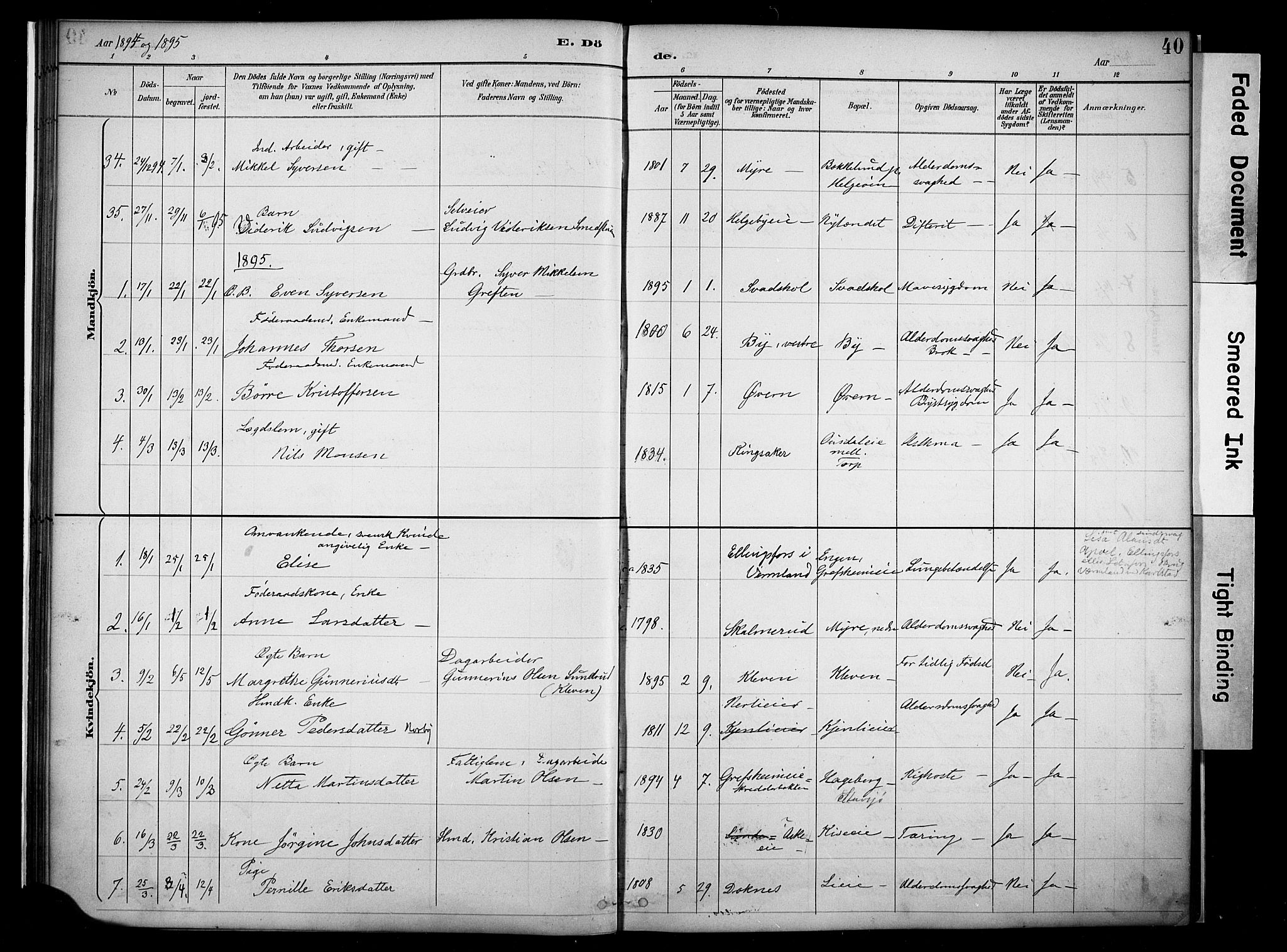 Nes prestekontor, Hedmark, SAH/PREST-020/K/Ka/L0011: Parish register (official) no. 11, 1887-1905, p. 40