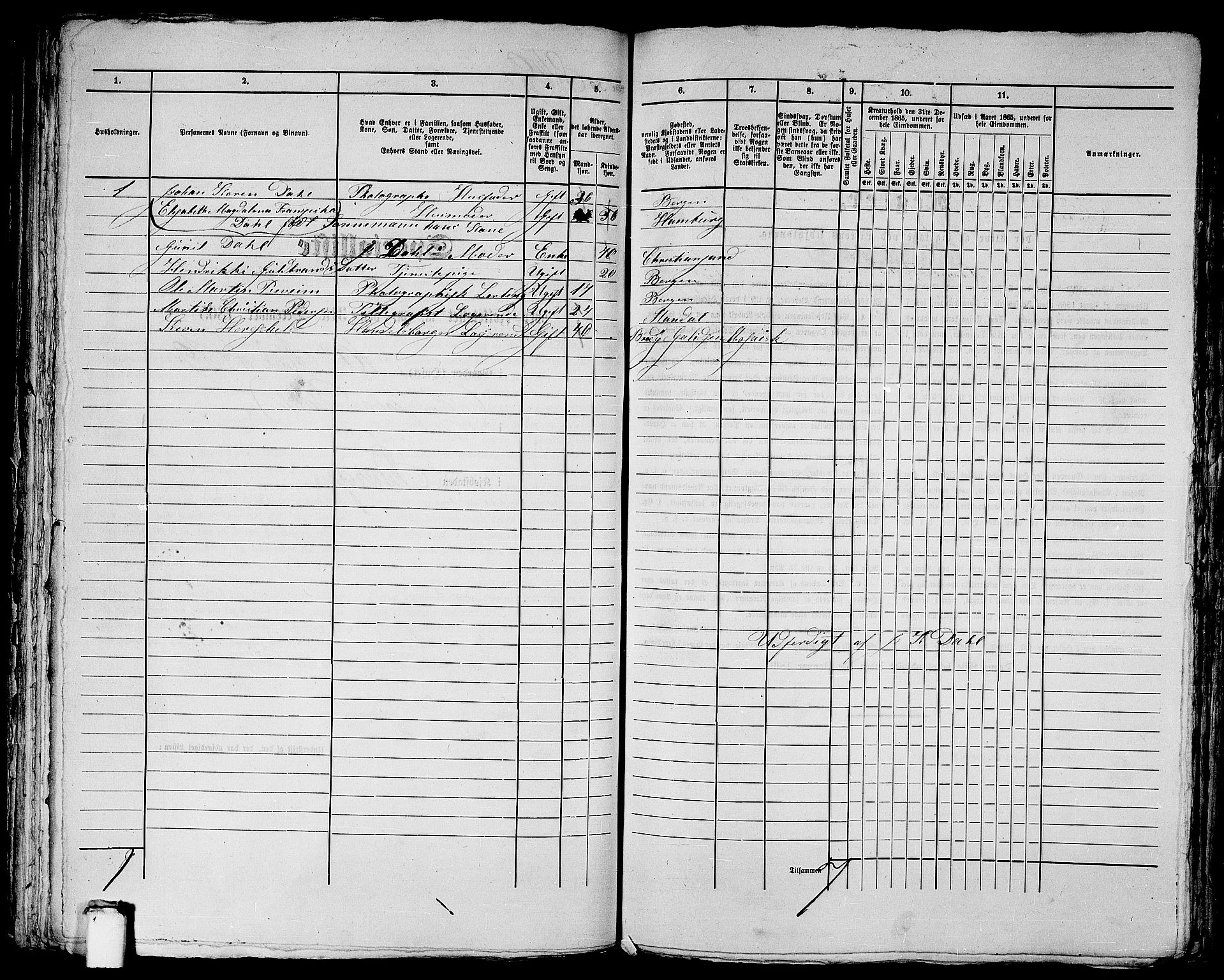 RA, 1865 census for Bergen, 1865, p. 1760