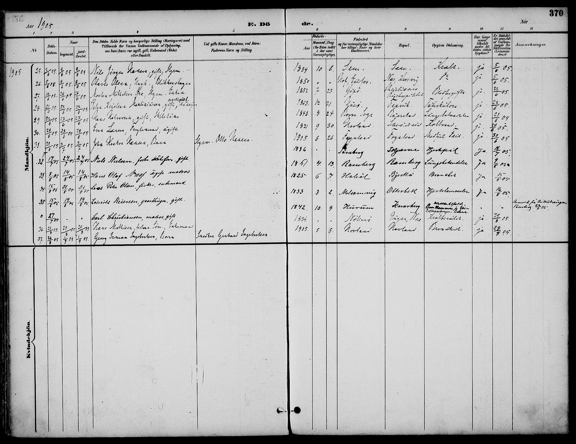 Nøtterøy kirkebøker, AV/SAKO-A-354/F/Fa/L0009: Parish register (official) no. I 9, 1894-1907, p. 370