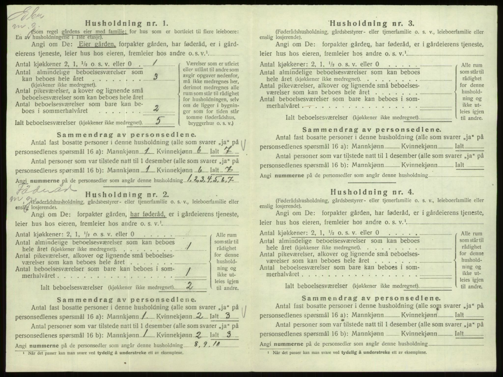 SAB, 1920 census for Eid, 1920, p. 1116