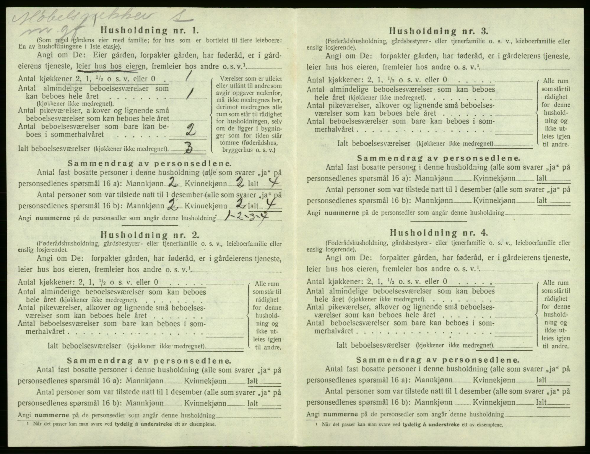 SAB, 1920 census for Kvam, 1920, p. 850