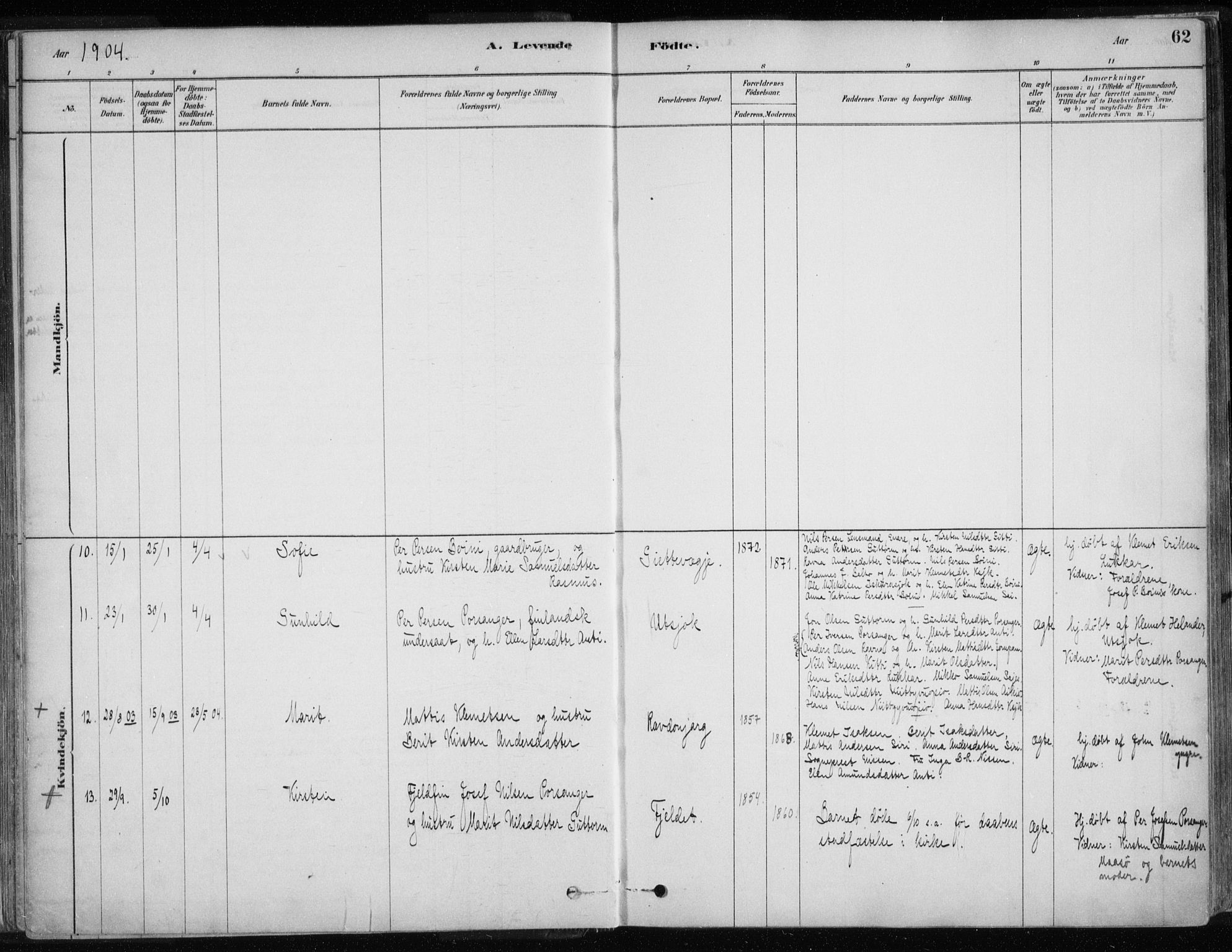 Karasjok sokneprestkontor, AV/SATØ-S-1352/H/Ha/L0002kirke: Parish register (official) no. 2, 1885-1906, p. 62