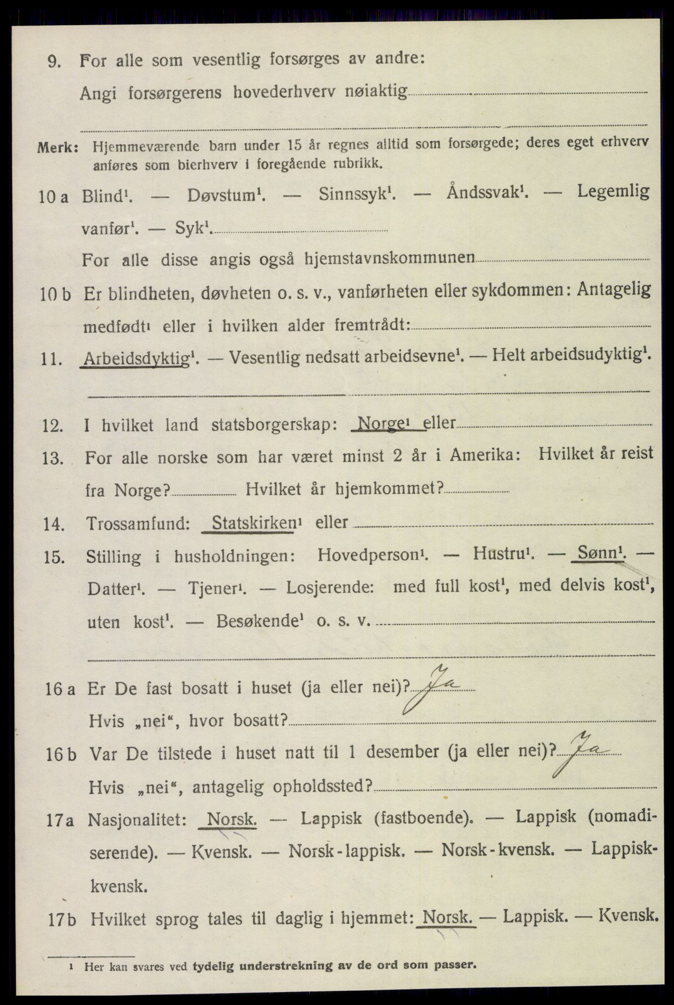 SAT, 1920 census for Skogn, 1920, p. 5860