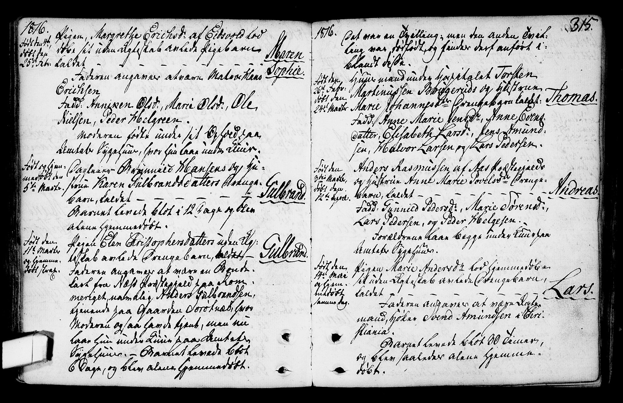 Gamlebyen prestekontor Kirkebøker, AV/SAO-A-10884/F/Fa/L0001: Parish register (official) no. 1, 1734-1818, p. 315