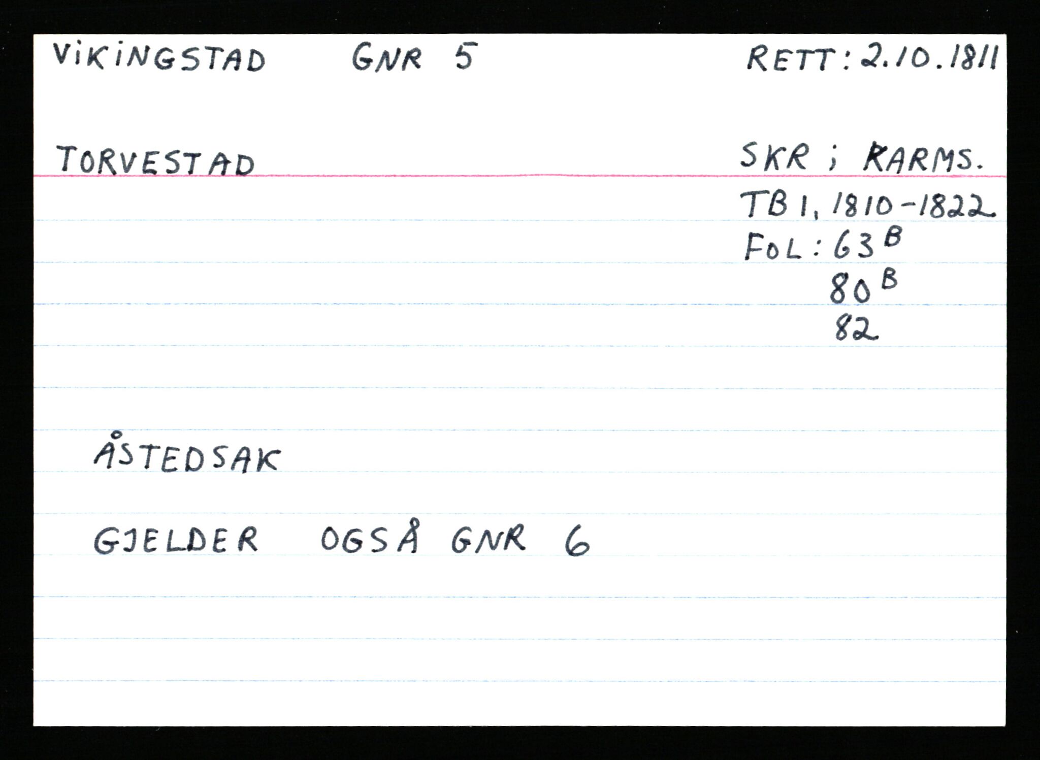 Statsarkivet i Stavanger, AV/SAST-A-101971/03/Y/Ym/L0067: Åstedskort sortert etter gårdsnavn: Vik - Vold, 1600-1950, p. 187