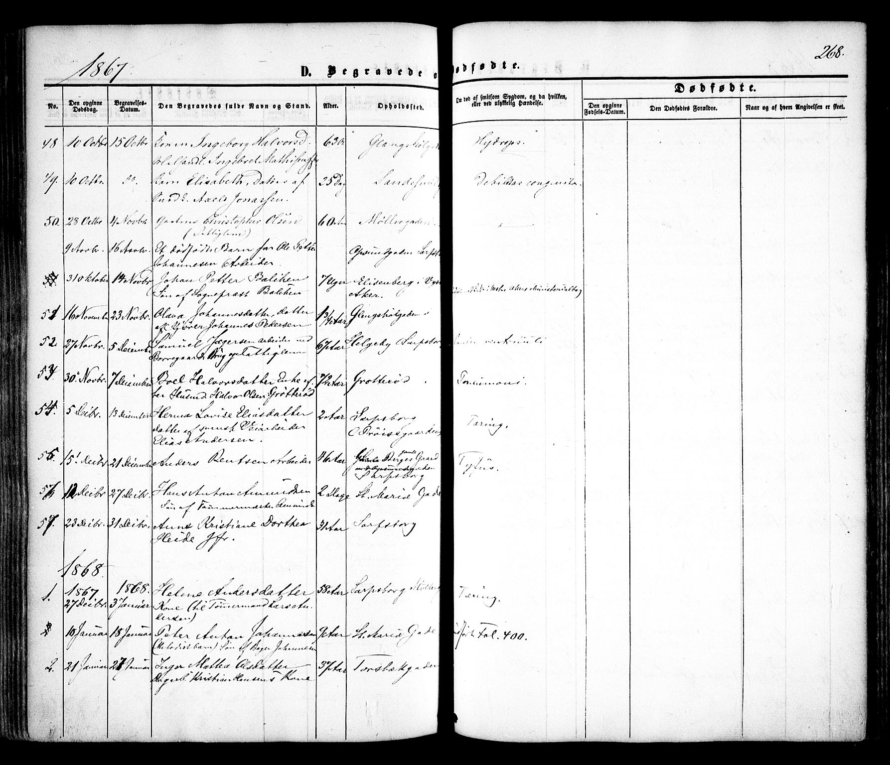 Sarpsborg prestekontor Kirkebøker, SAO/A-2006/F/Fa/L0001: Parish register (official) no. 1, 1859-1868, p. 268