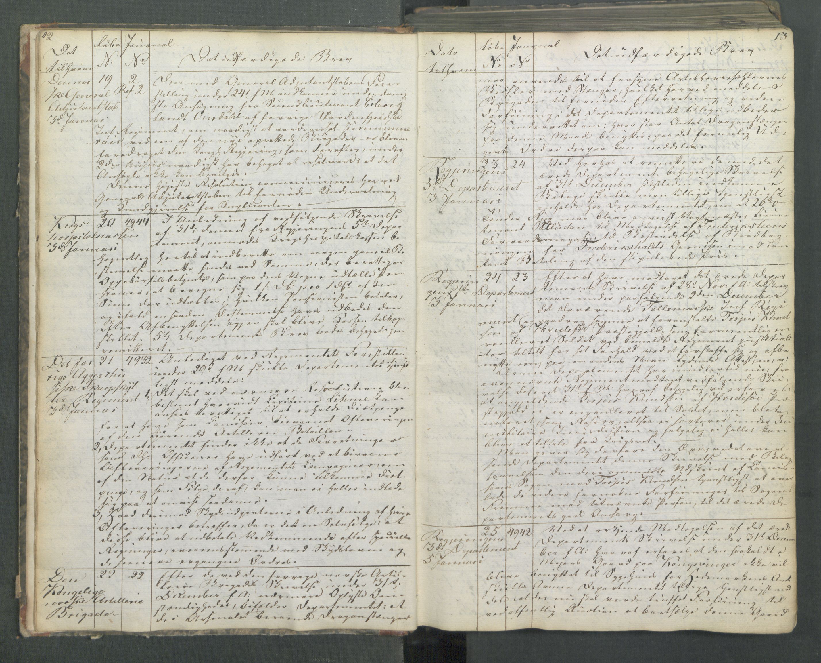 Armédepartementet, AV/RA-RAFA-3493/B/Ba/L0011: 6. Departements Kopibog, 1818, p. 12-13