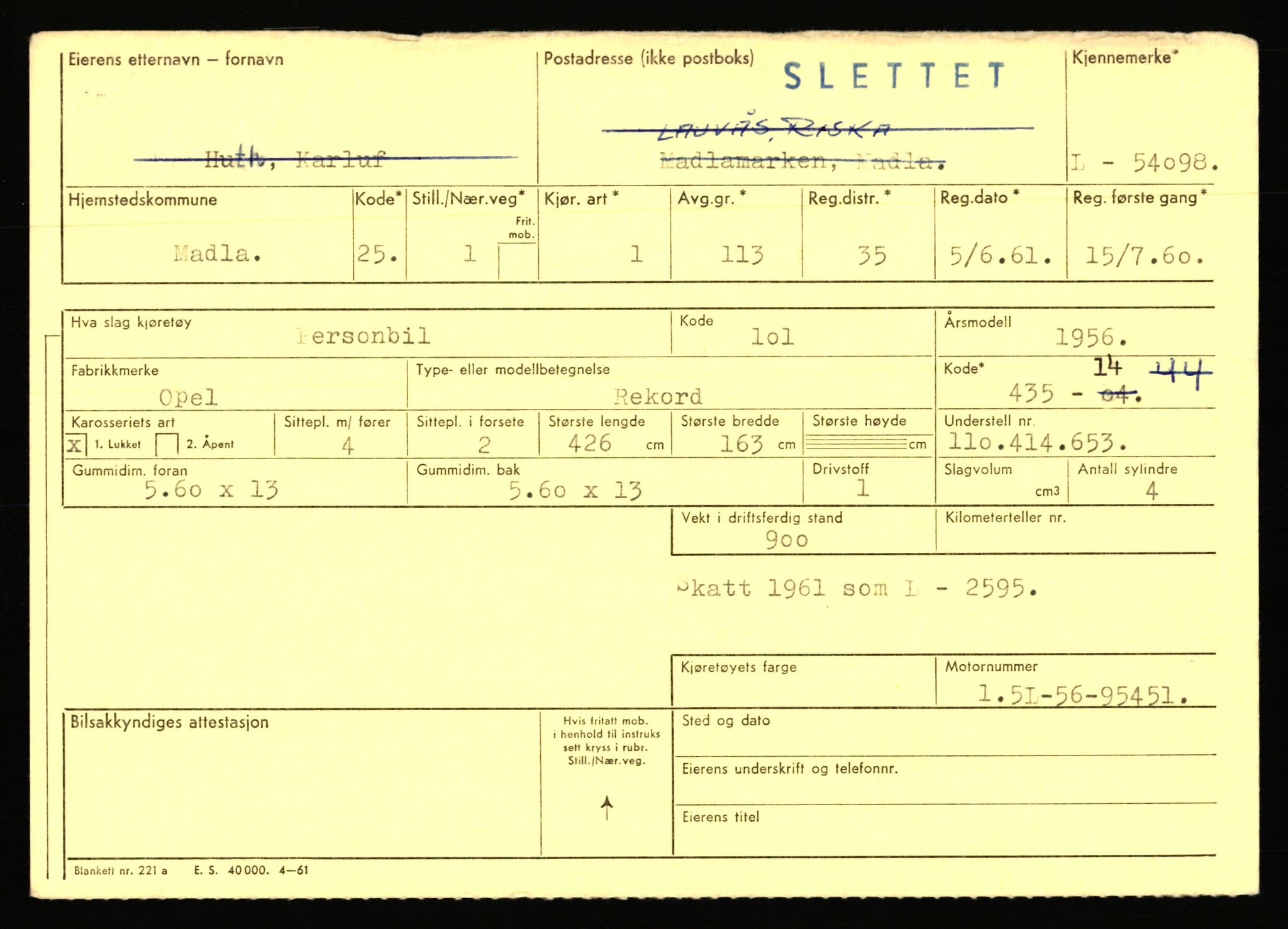 Stavanger trafikkstasjon, AV/SAST-A-101942/0/F/L0053: L-52900 - L-54199, 1930-1971, p. 2647