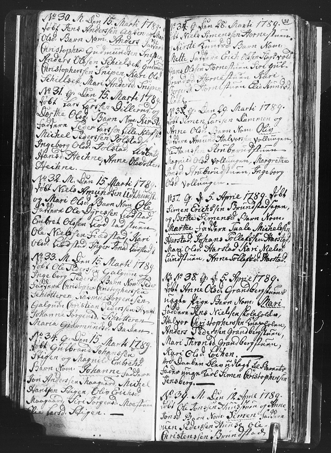 Romedal prestekontor, AV/SAH-PREST-004/L/L0001: Parish register (copy) no. 1, 1785-1794, p. 31