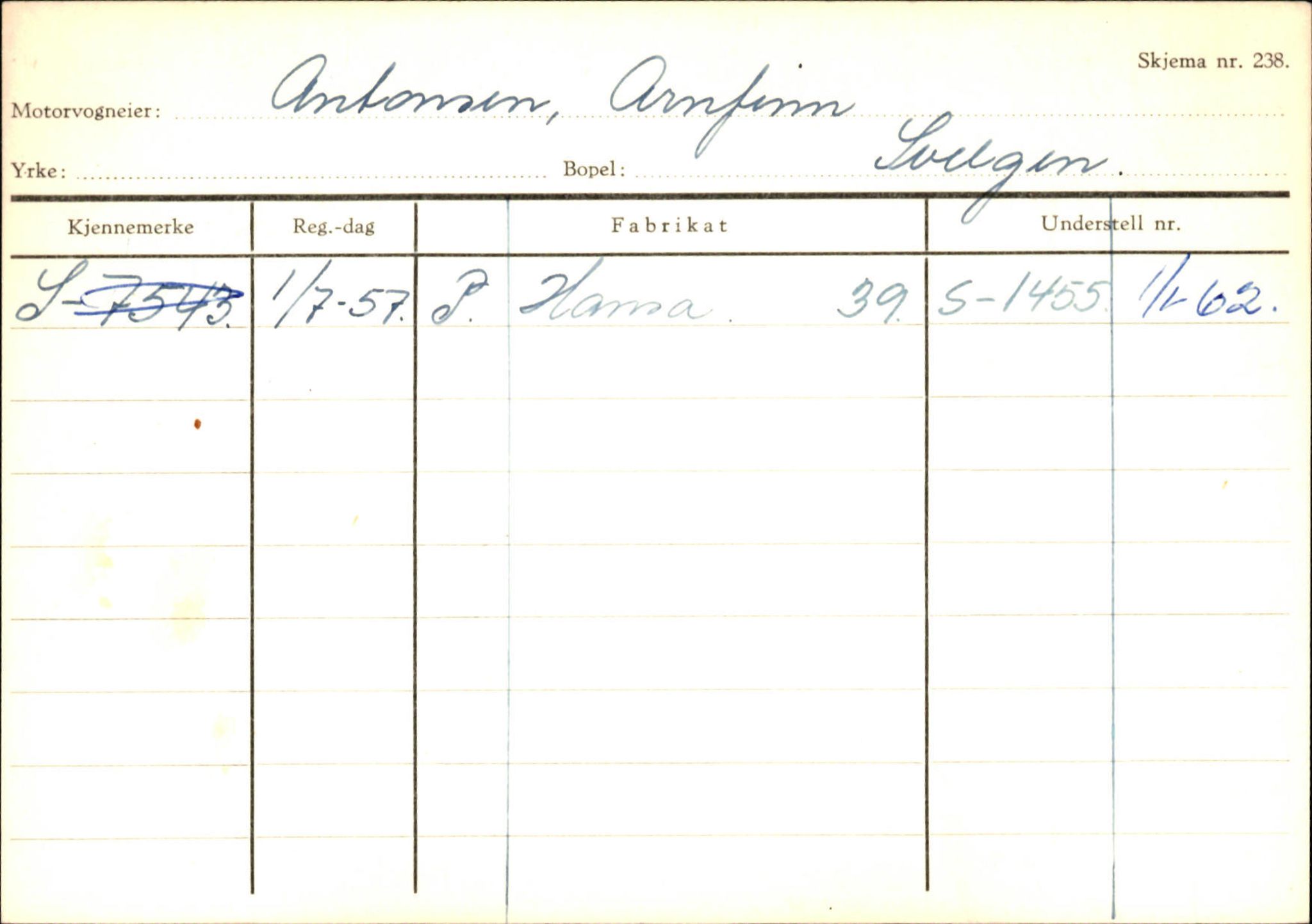Statens vegvesen, Sogn og Fjordane vegkontor, AV/SAB-A-5301/4/F/L0133: Eigarregister Bremanger A-Å. Gaular A-H, 1945-1975, p. 25