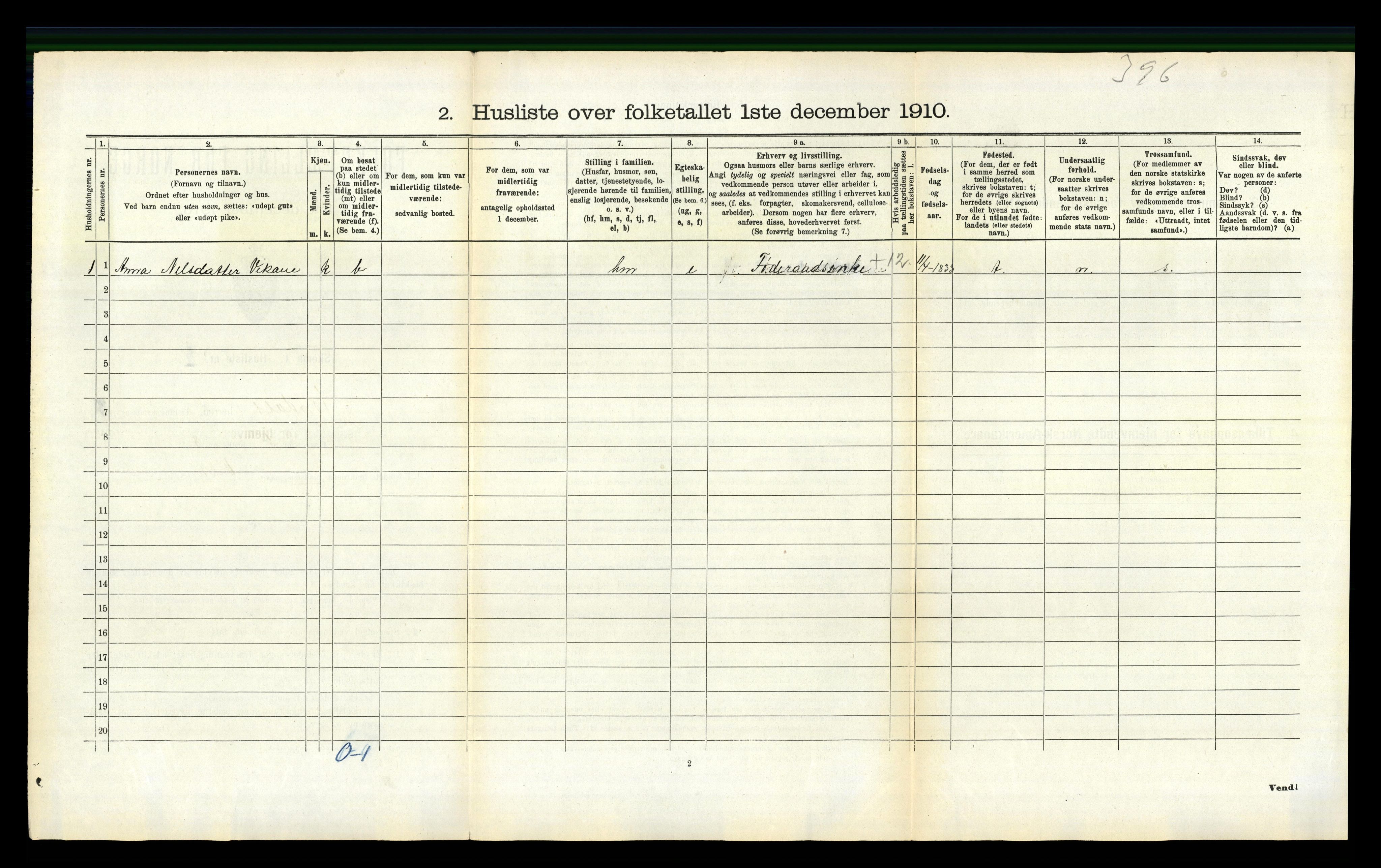 RA, 1910 census for Jondal, 1910, p. 195