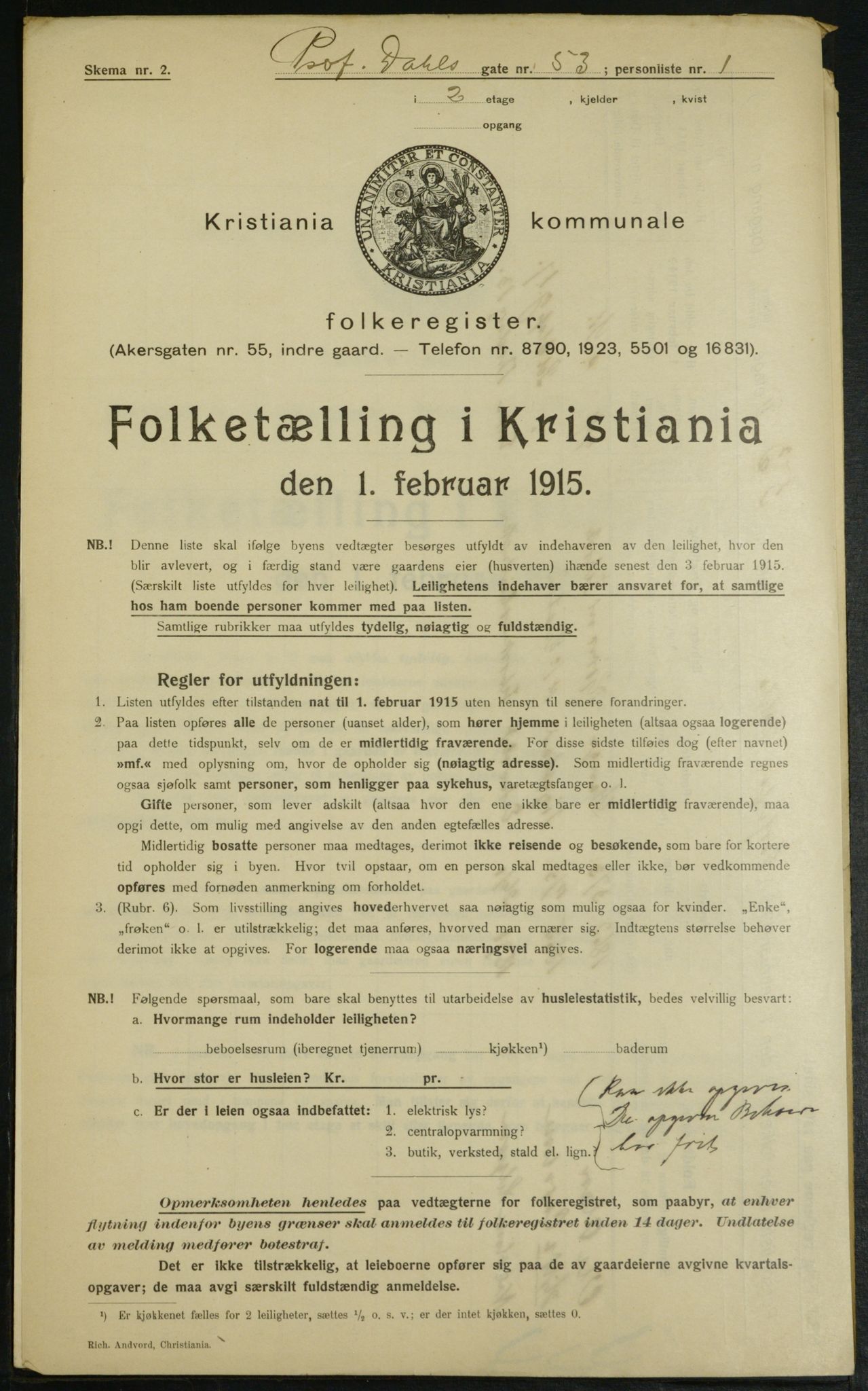 OBA, Municipal Census 1915 for Kristiania, 1915, p. 81501