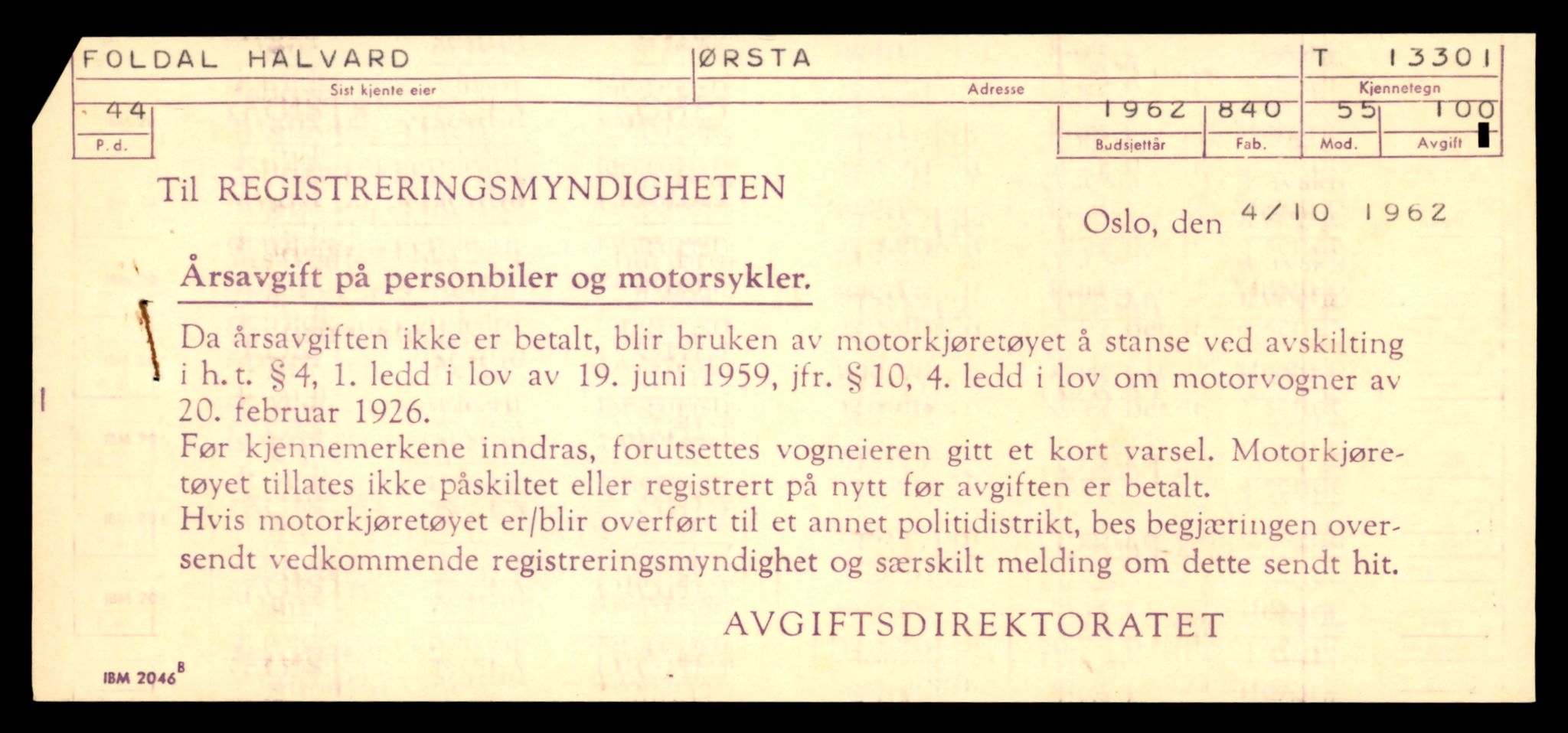 Møre og Romsdal vegkontor - Ålesund trafikkstasjon, SAT/A-4099/F/Fe/L0038: Registreringskort for kjøretøy T 13180 - T 13360, 1927-1998, p. 2381