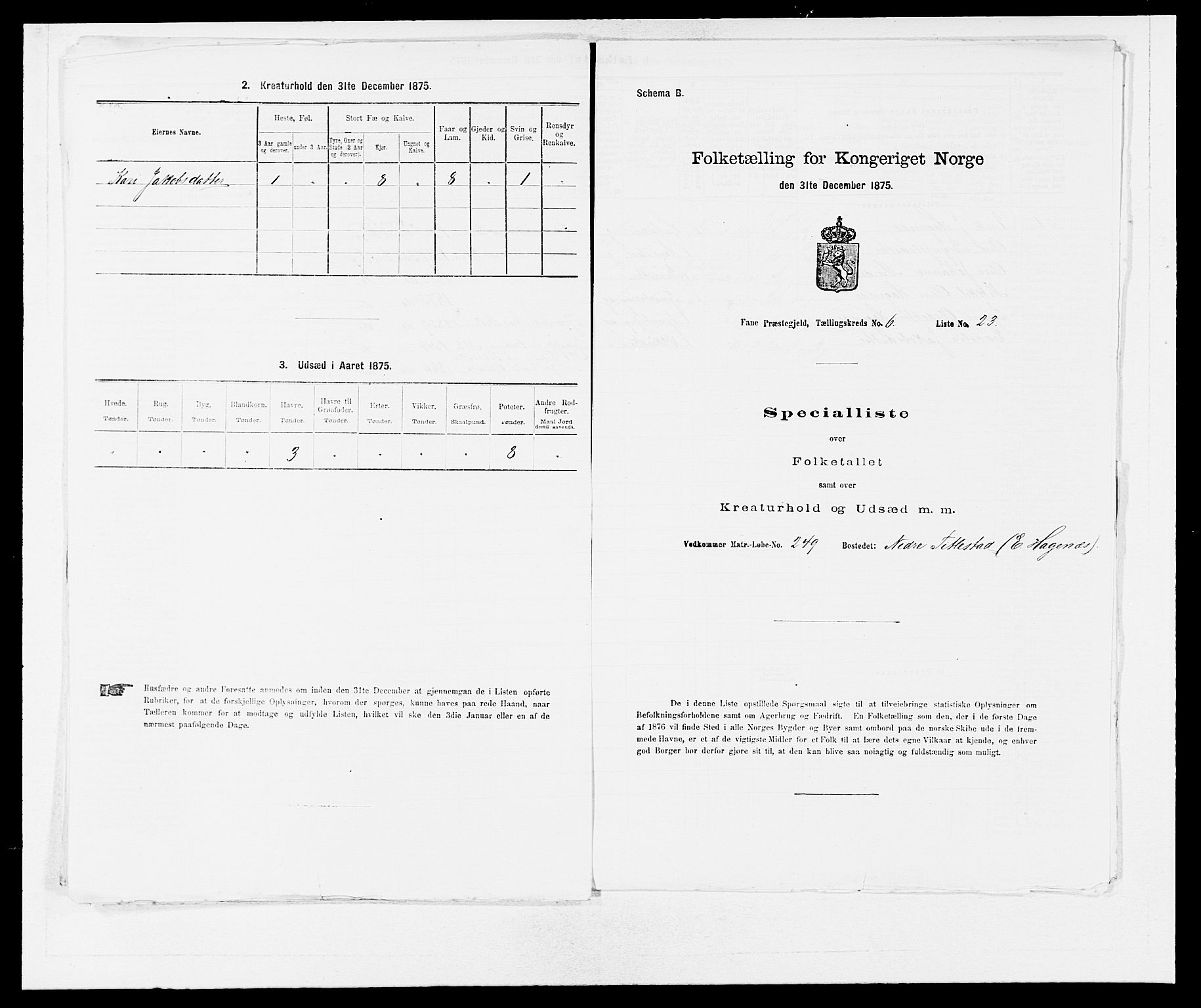 SAB, 1875 census for 1249P Fana, 1875, p. 720