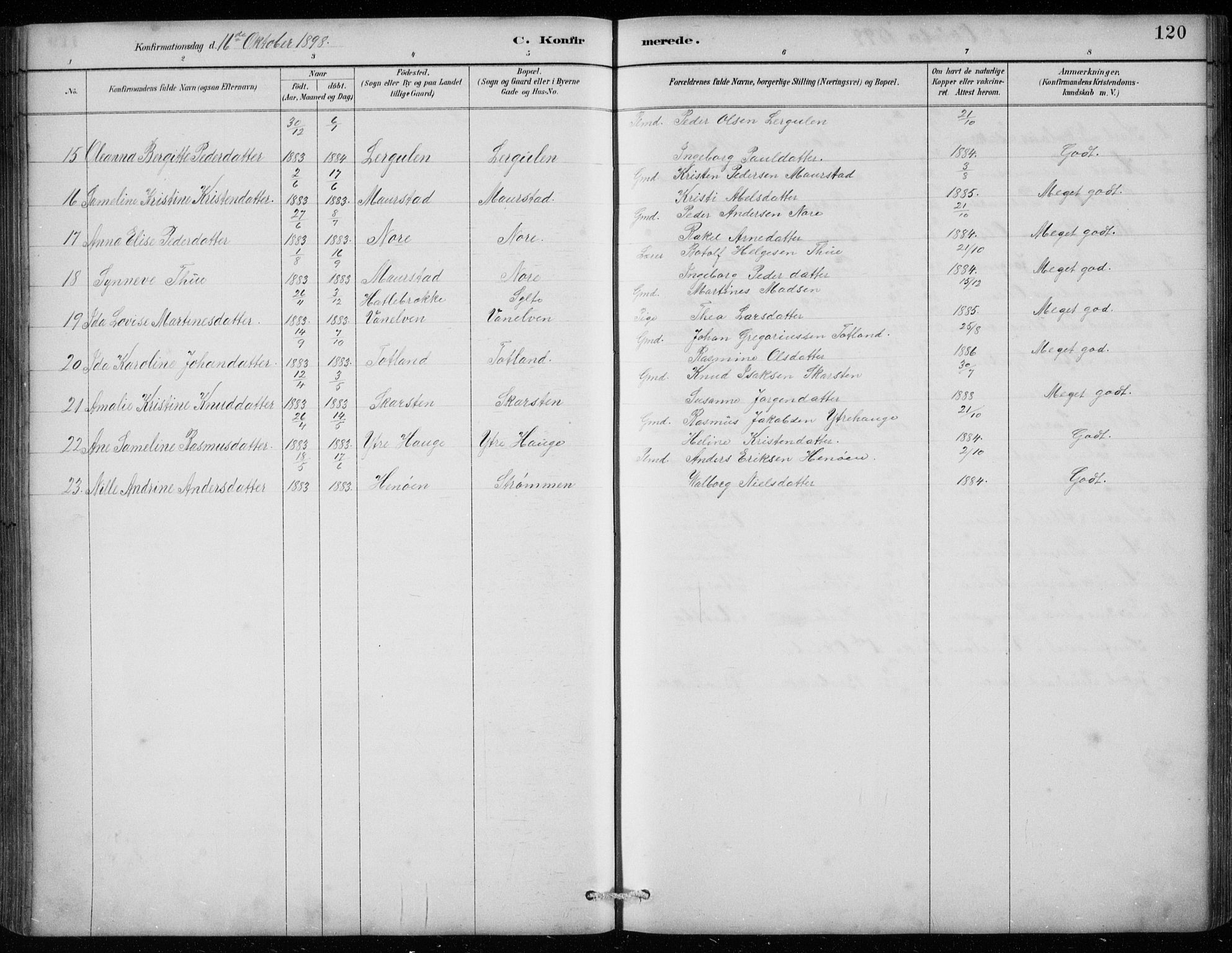 Davik sokneprestembete, AV/SAB-A-79701/H/Hab/Habc/L0002: Parish register (copy) no. C 2, 1889-1906, p. 120