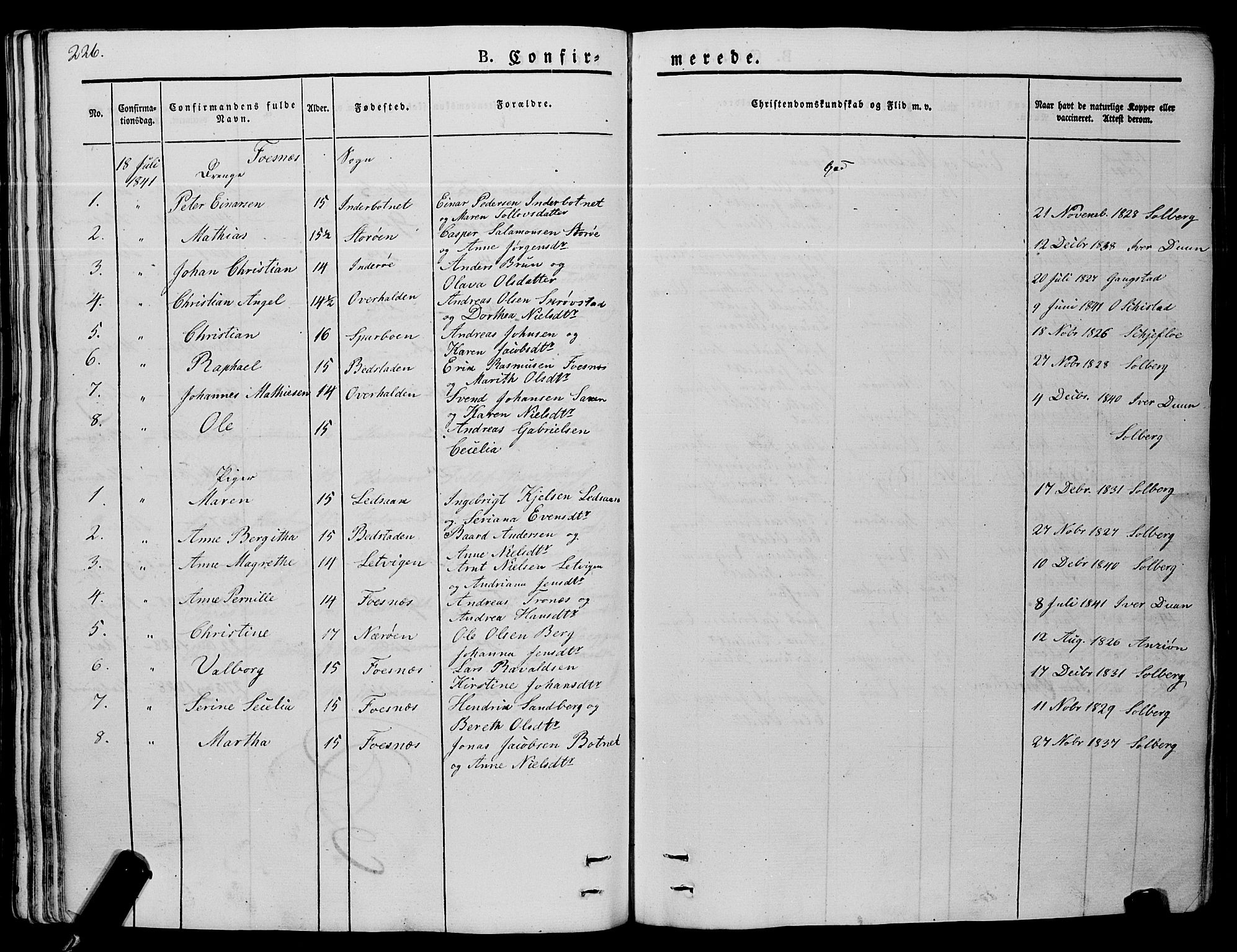 Ministerialprotokoller, klokkerbøker og fødselsregistre - Nord-Trøndelag, SAT/A-1458/773/L0614: Parish register (official) no. 773A05, 1831-1856, p. 226