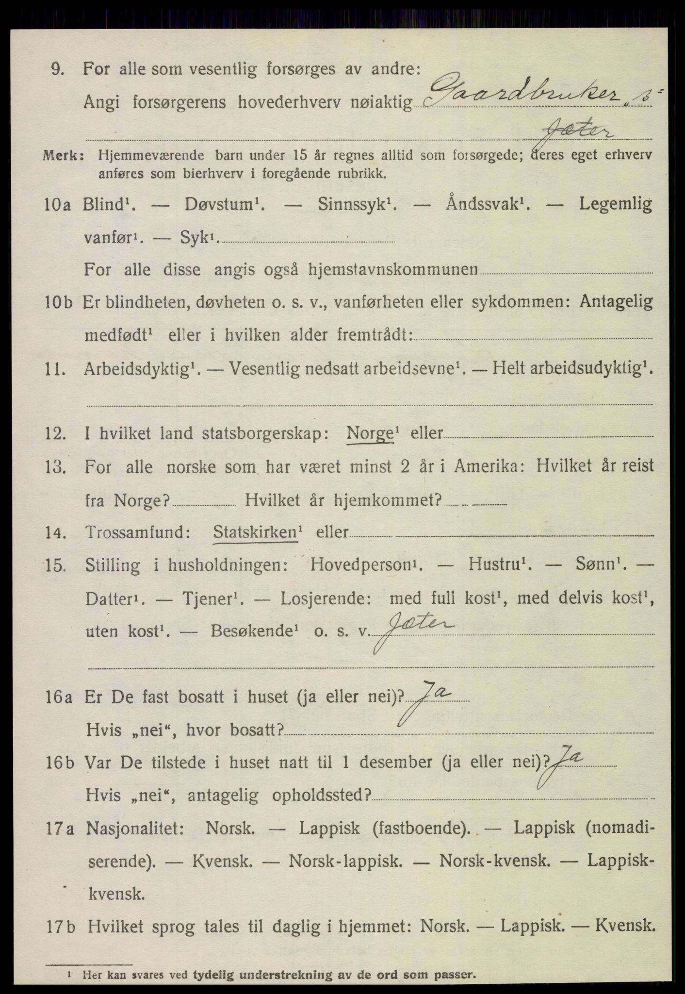 SAT, 1920 census for Meråker, 1920, p. 3359