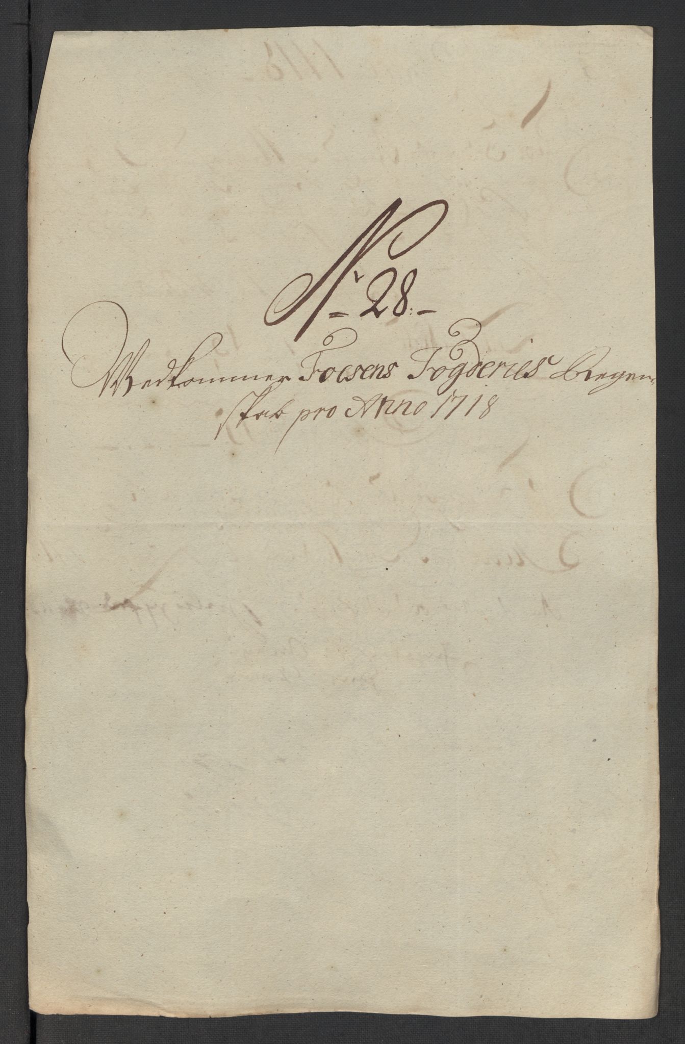 Rentekammeret inntil 1814, Reviderte regnskaper, Fogderegnskap, AV/RA-EA-4092/R57/L3866: Fogderegnskap Fosen, 1718, p. 187