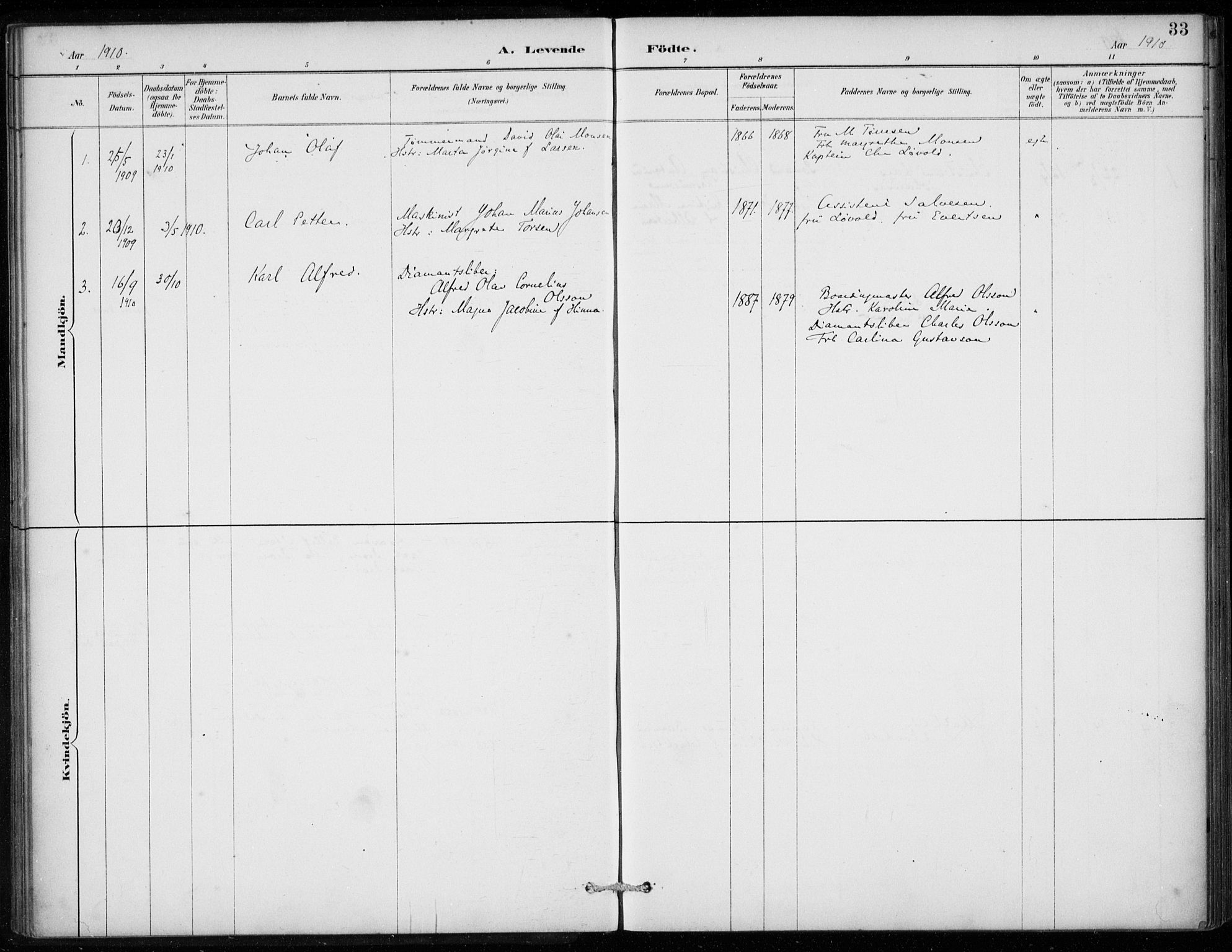 Den norske sjømannsmisjon i utlandet/Antwerpen, SAB/SAB/PA-0105/H/Ha/L0002: Parish register (official) no. A 2, 1887-1913, p. 33