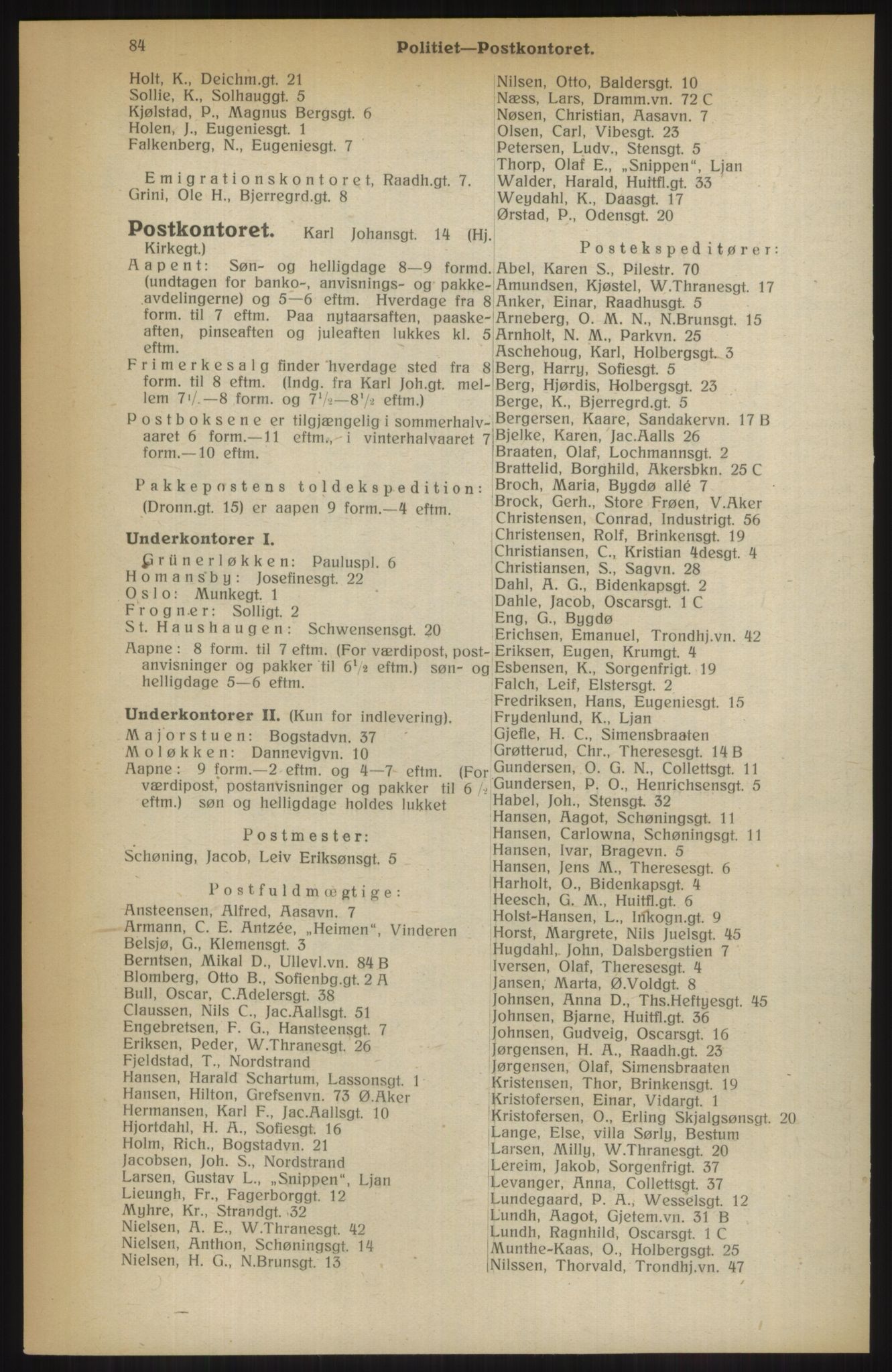Kristiania/Oslo adressebok, PUBL/-, 1914, p. 84