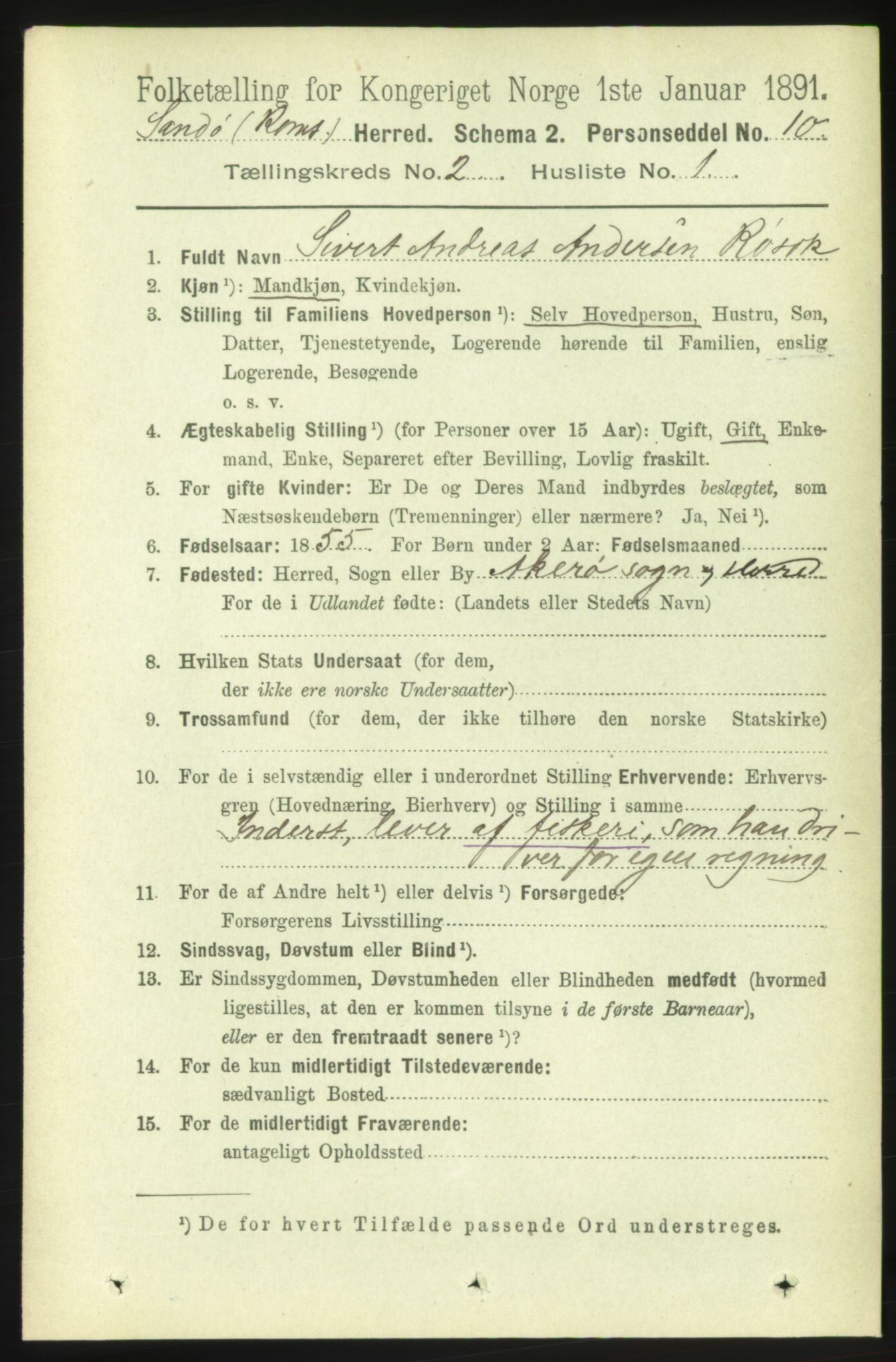 RA, 1891 census for 1546 Sandøy, 1891, p. 549