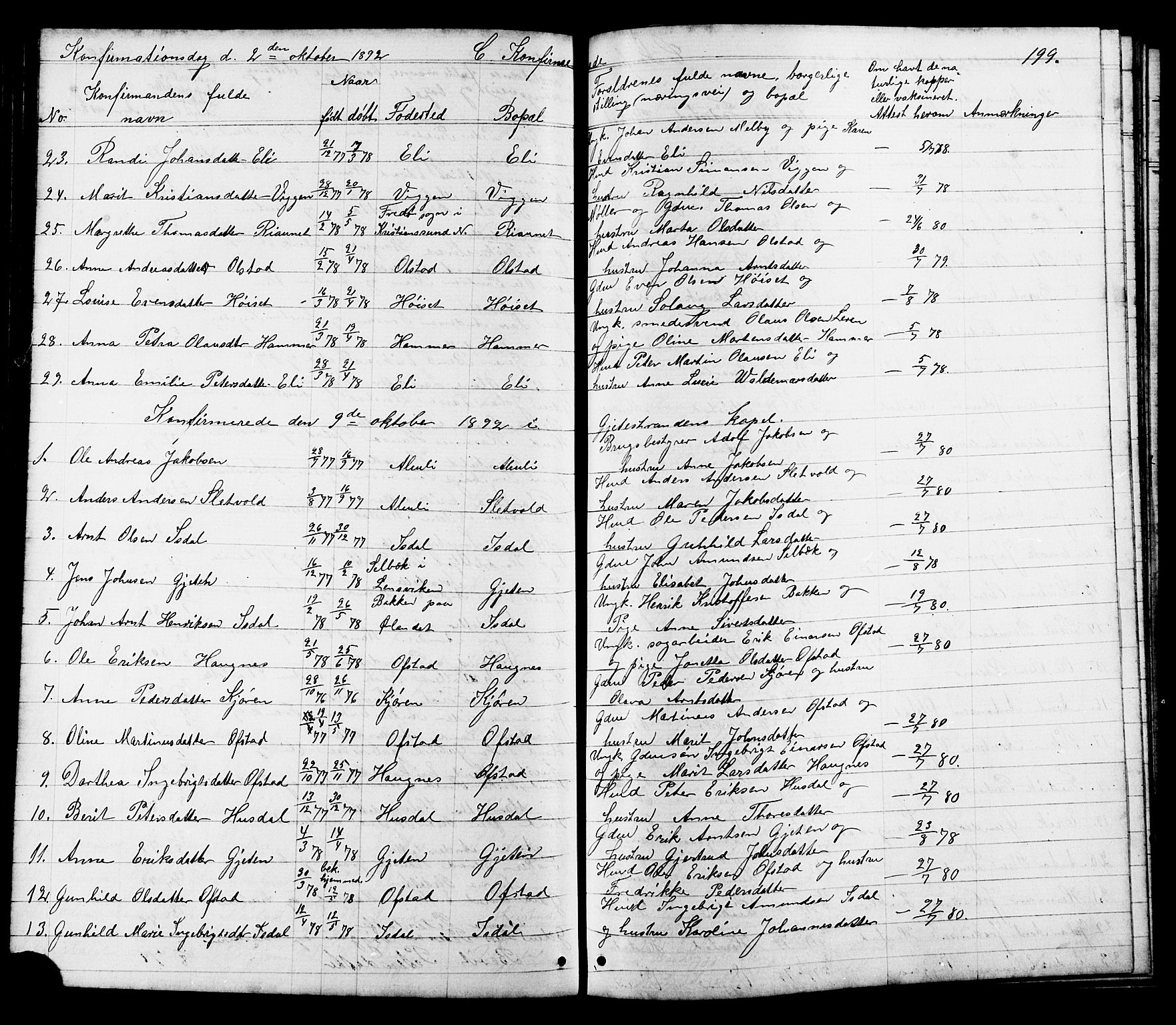 Ministerialprotokoller, klokkerbøker og fødselsregistre - Sør-Trøndelag, SAT/A-1456/665/L0777: Parish register (copy) no. 665C02, 1867-1915, p. 199